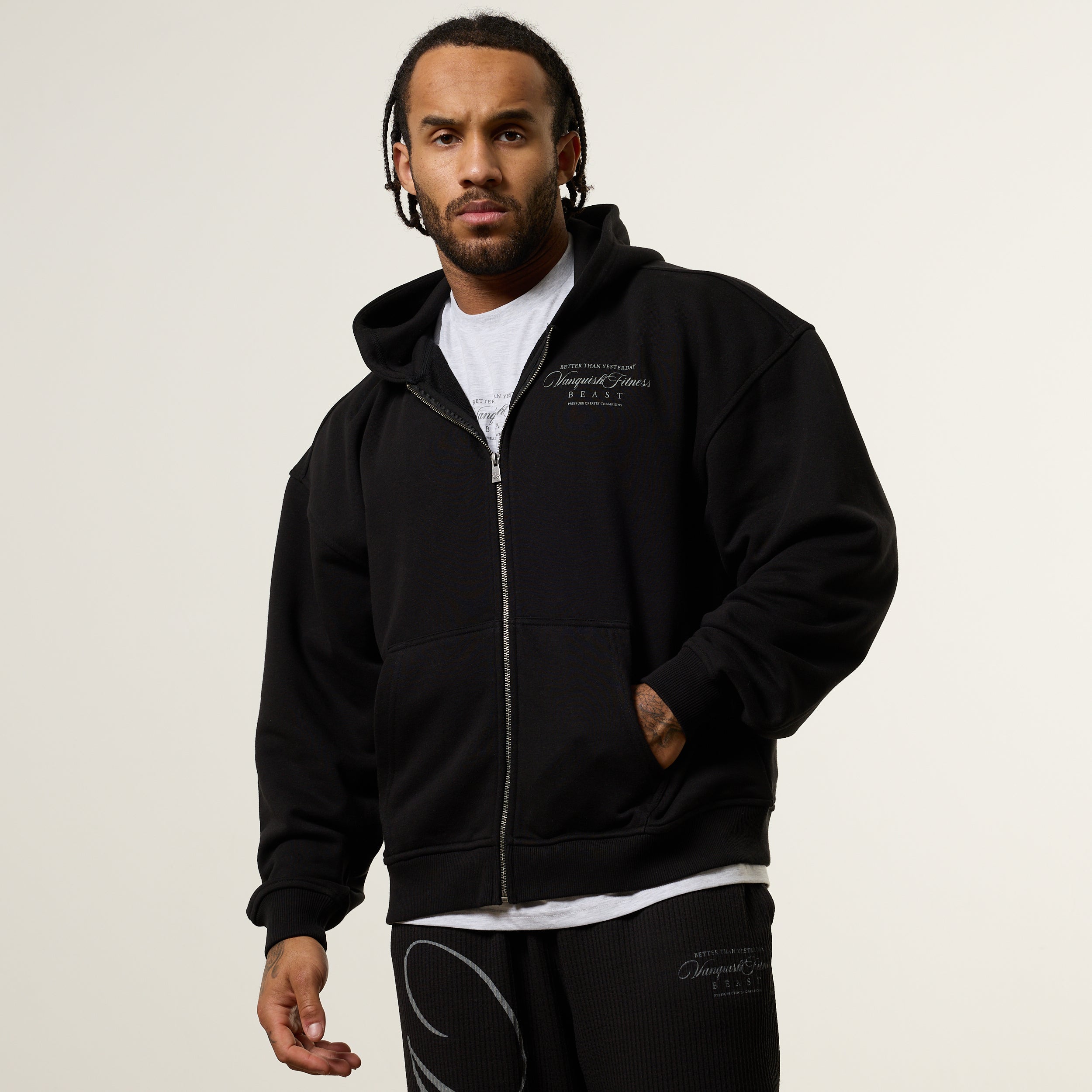 Vanquish x JBeast Black Oversized Full Zip Hoodie