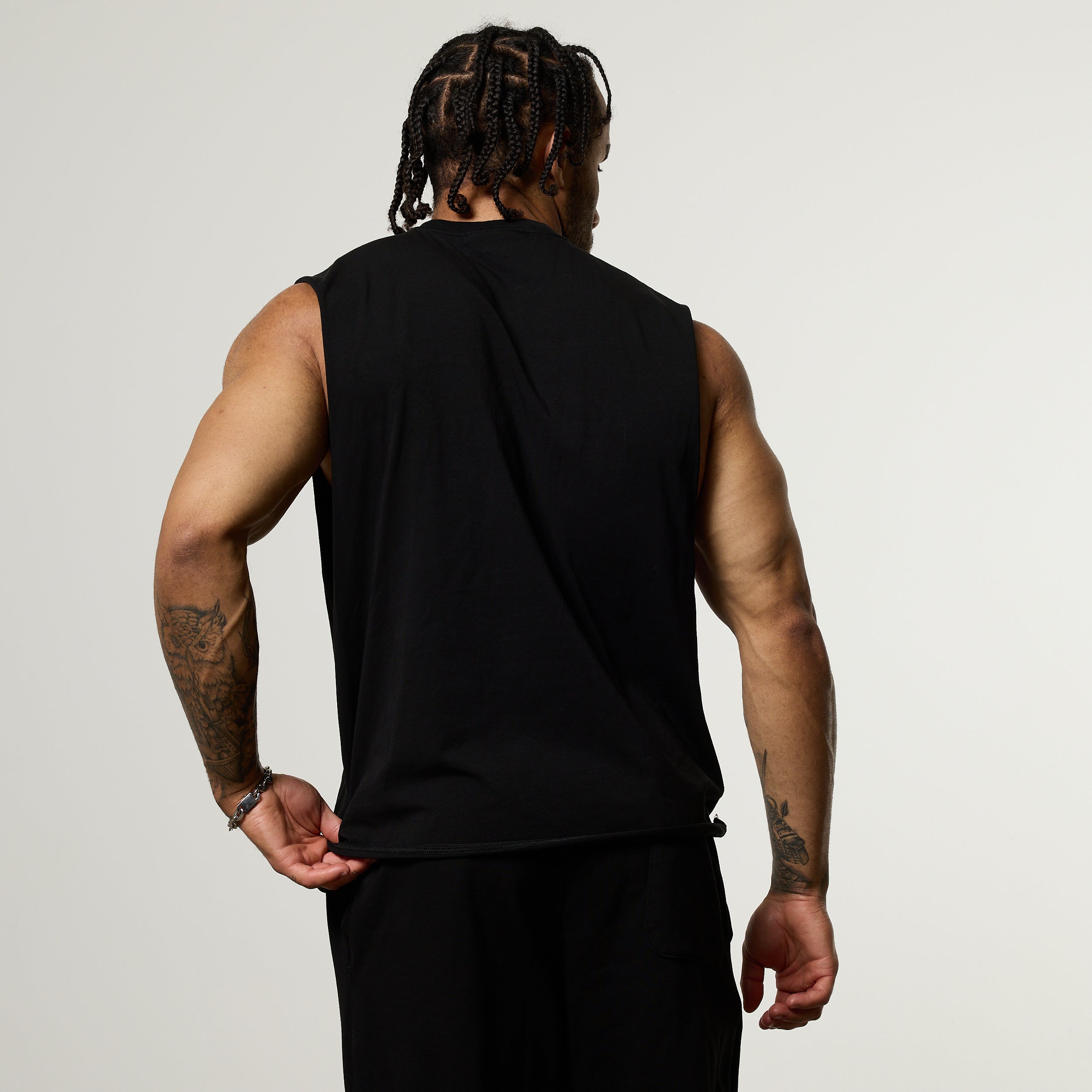 Vanquish Olympus Black Cerberus Oversized Boxy Cut Off Sleeveless T Shirt