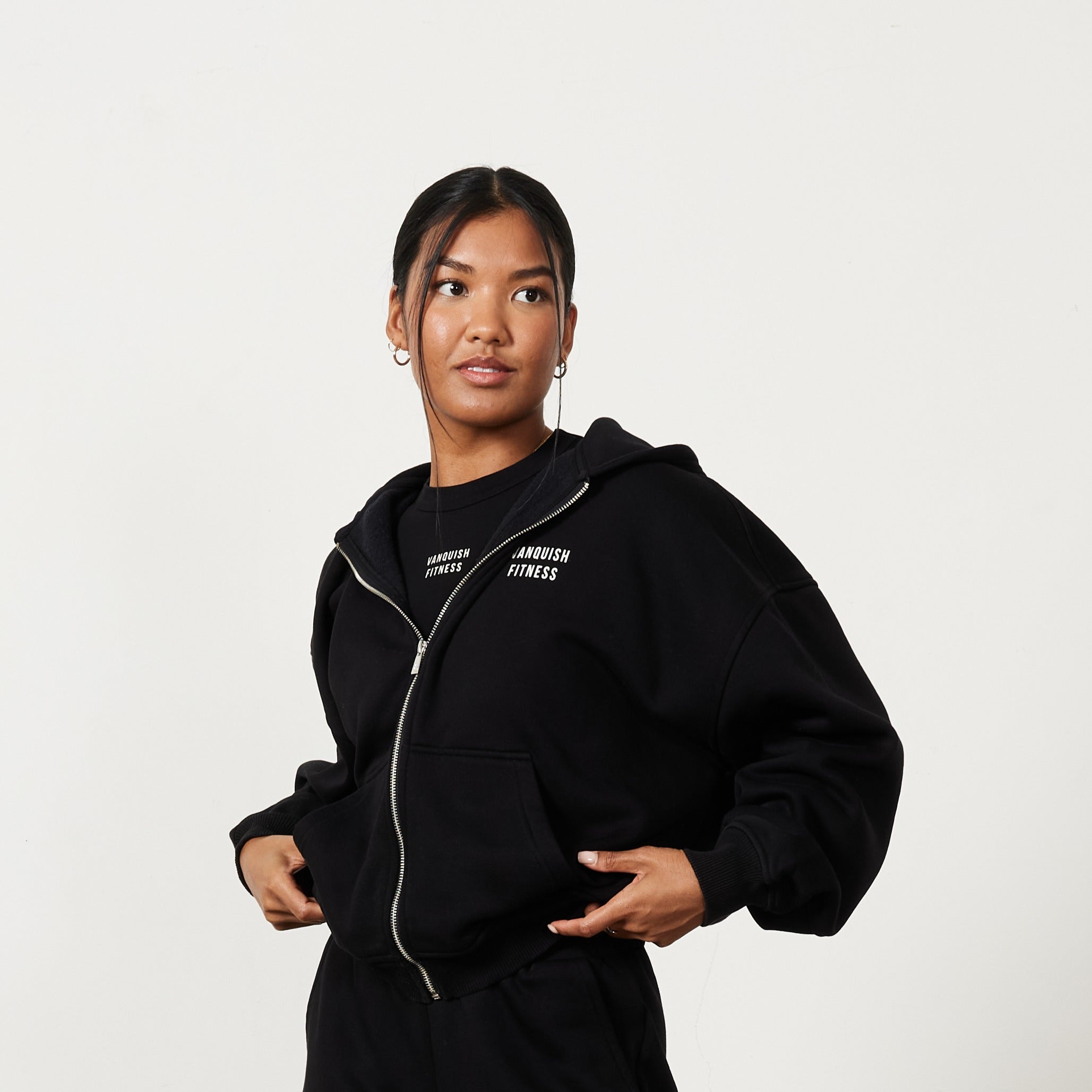 Vanquish Rejuvenate Black Oversized Full Zip Hoodie
