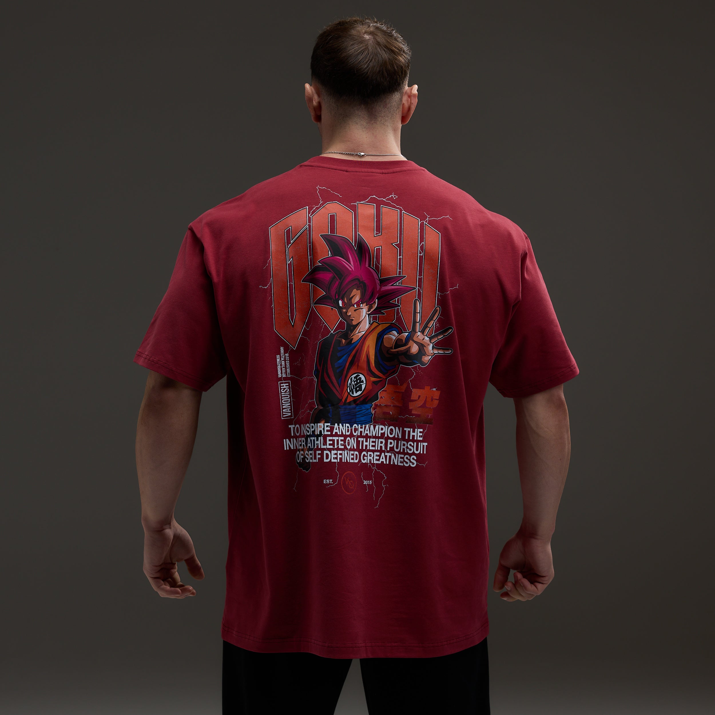 Vanquish DBS Goku Red Oversized T Shirt