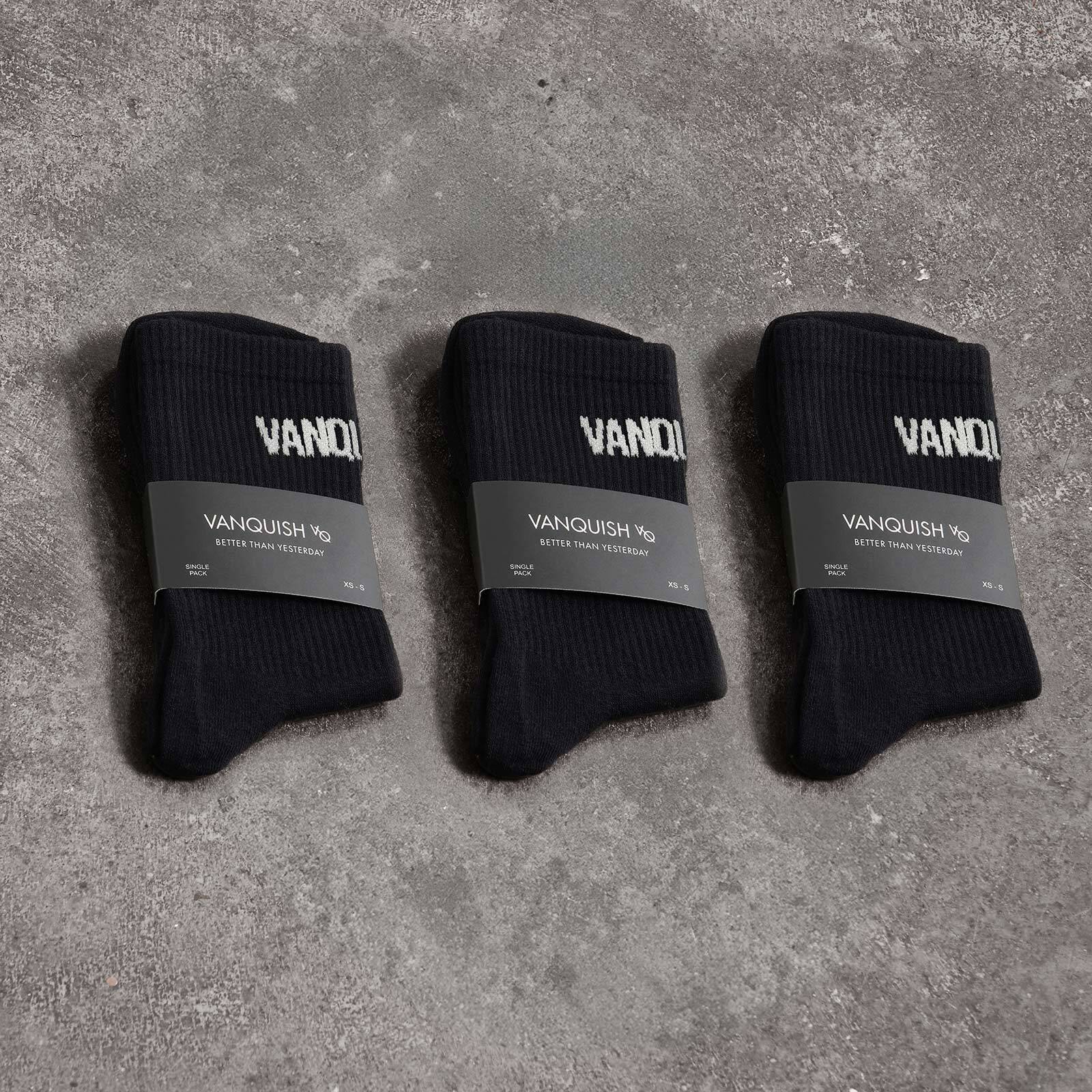 Vanquish Black Front Knit Organic Socks 3 Pack