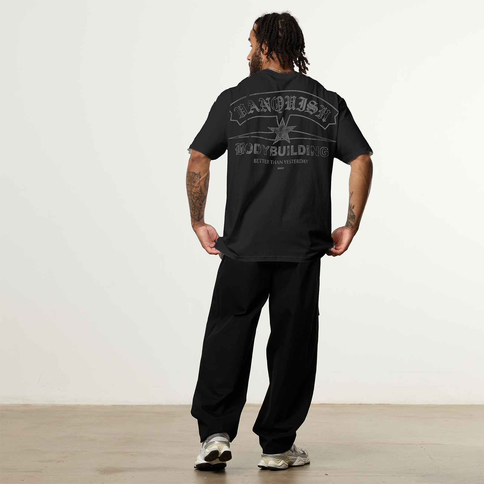 REVOLVE CALI BANNER GRUNGE BLACK OVERSIZED TEE