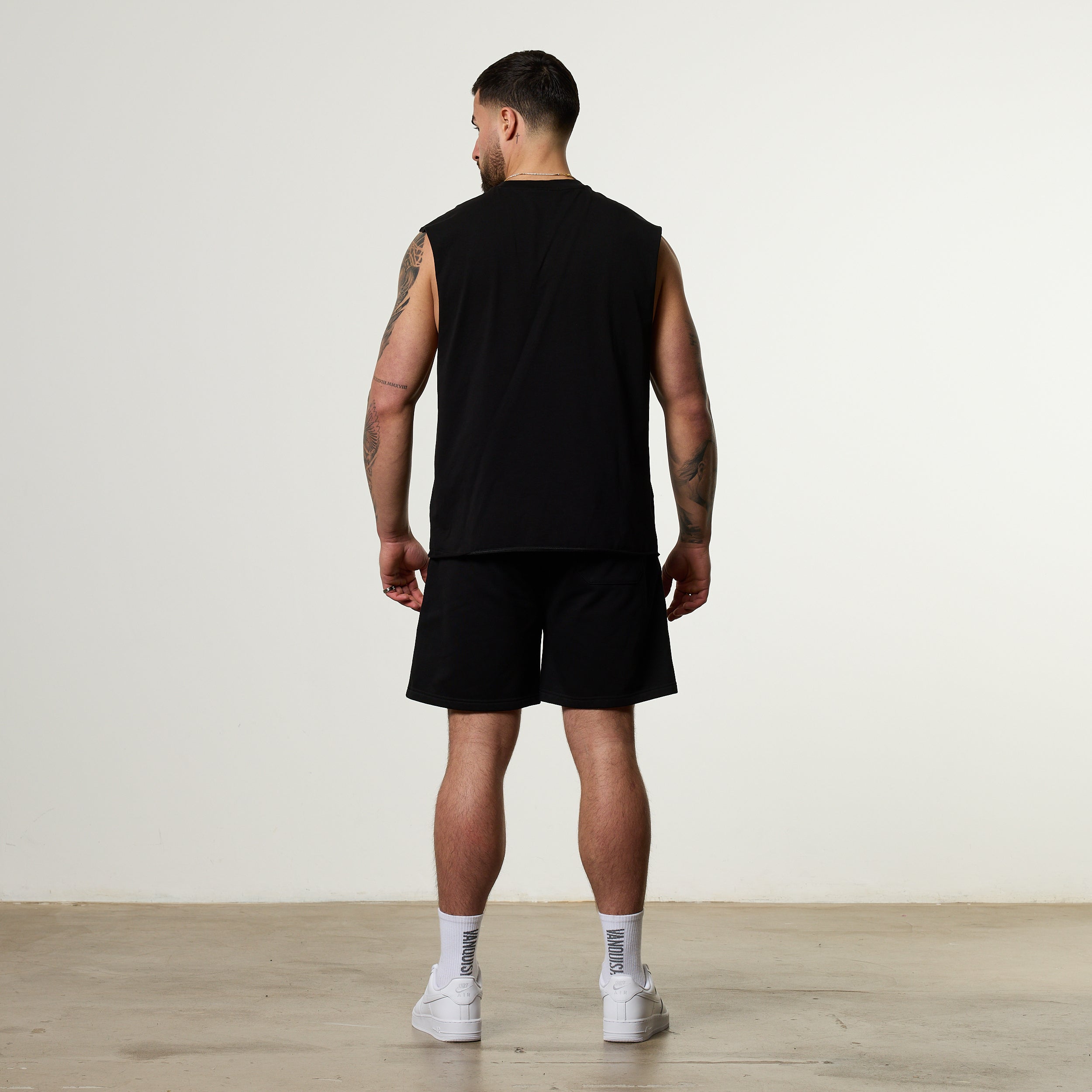 Vanquish Olympus Black Ares Oversized Boxy Cut Off Sleeveless T Shirt