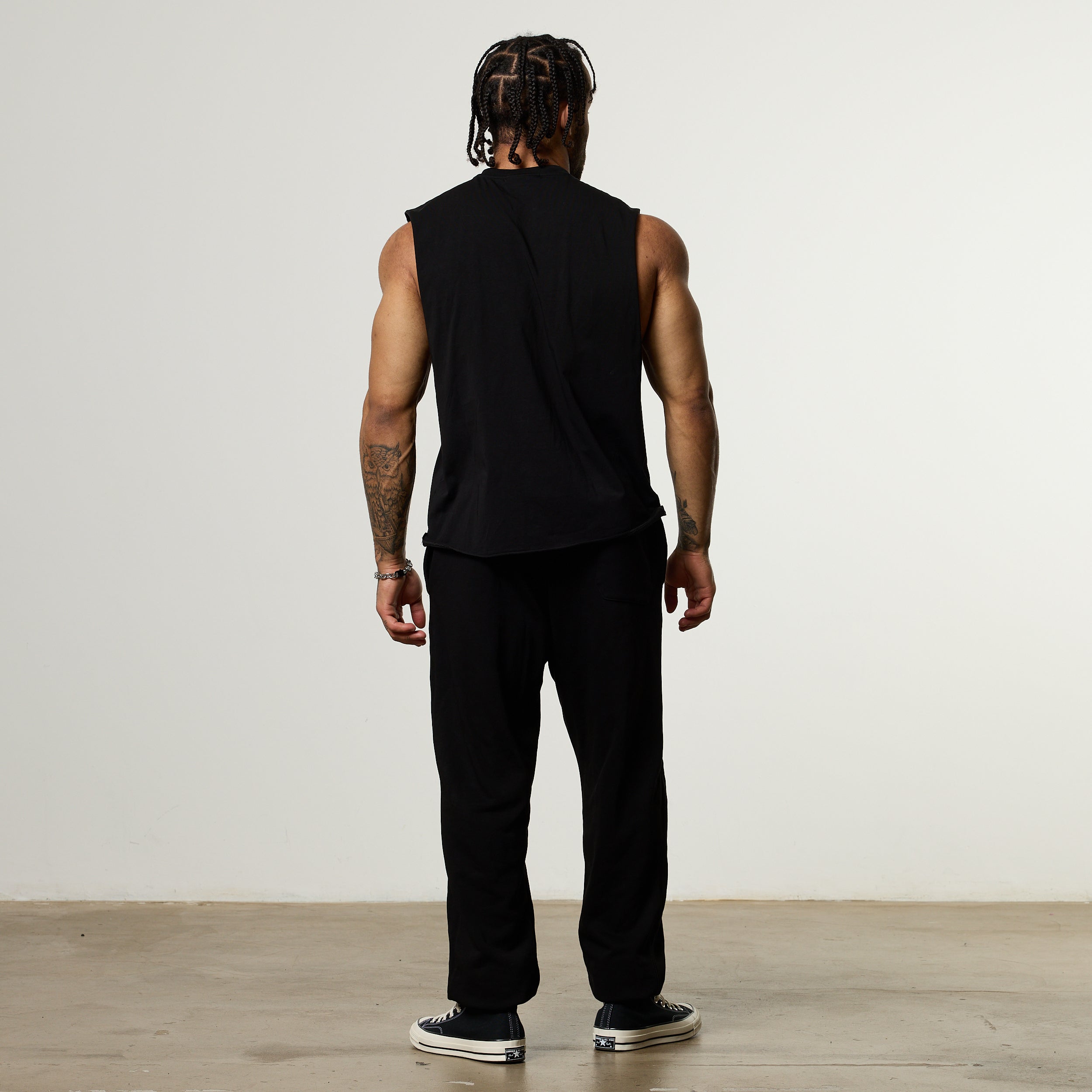 Vanquish Olympus Black Cerberus Oversized Boxy Cut Off Sleeveless T Shirt