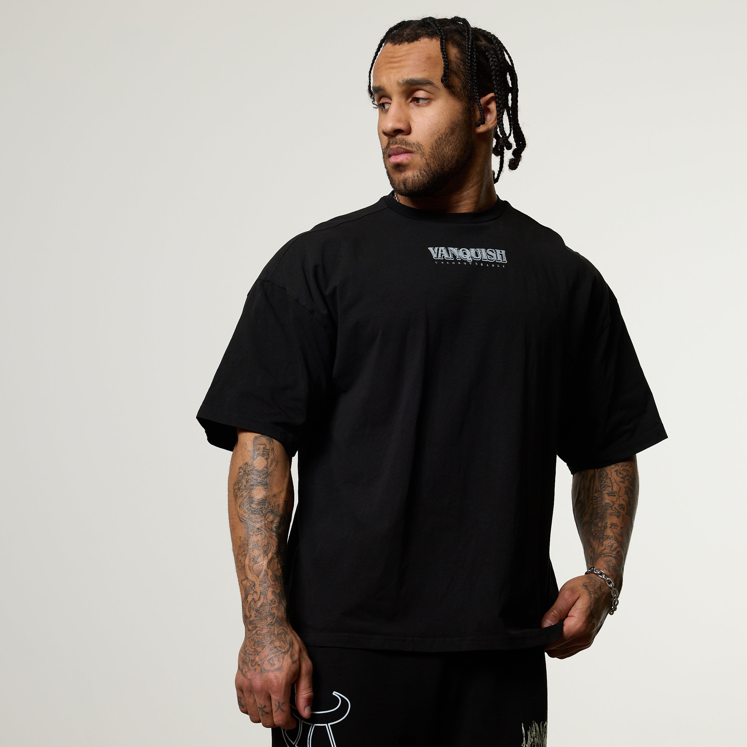 Vanquish Olympus Black Minotaur Oversized Boxy T Shirt