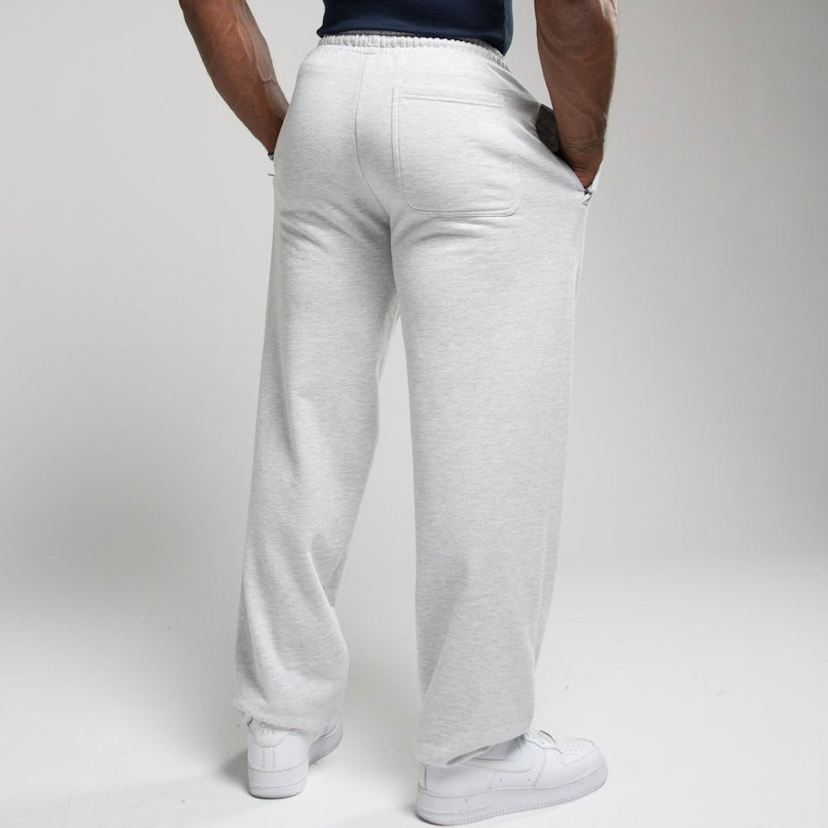 EVOLVE LIGHT GREY MARL OVERSIZED CUFFED SWEATPANTS
