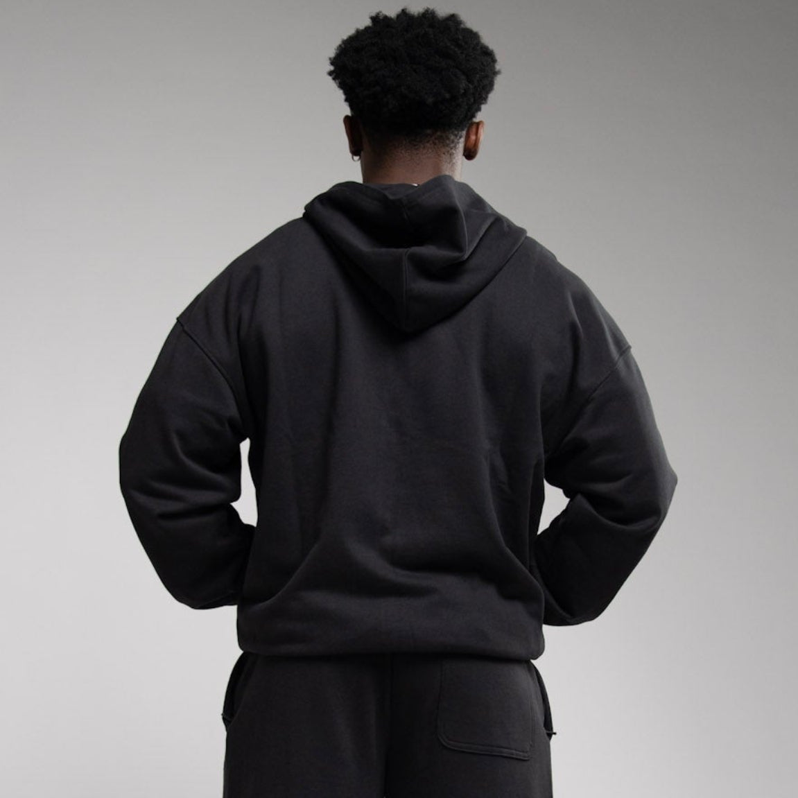 EVOLVE BLACK OVERSIZED FULL ZIP HOODIE
