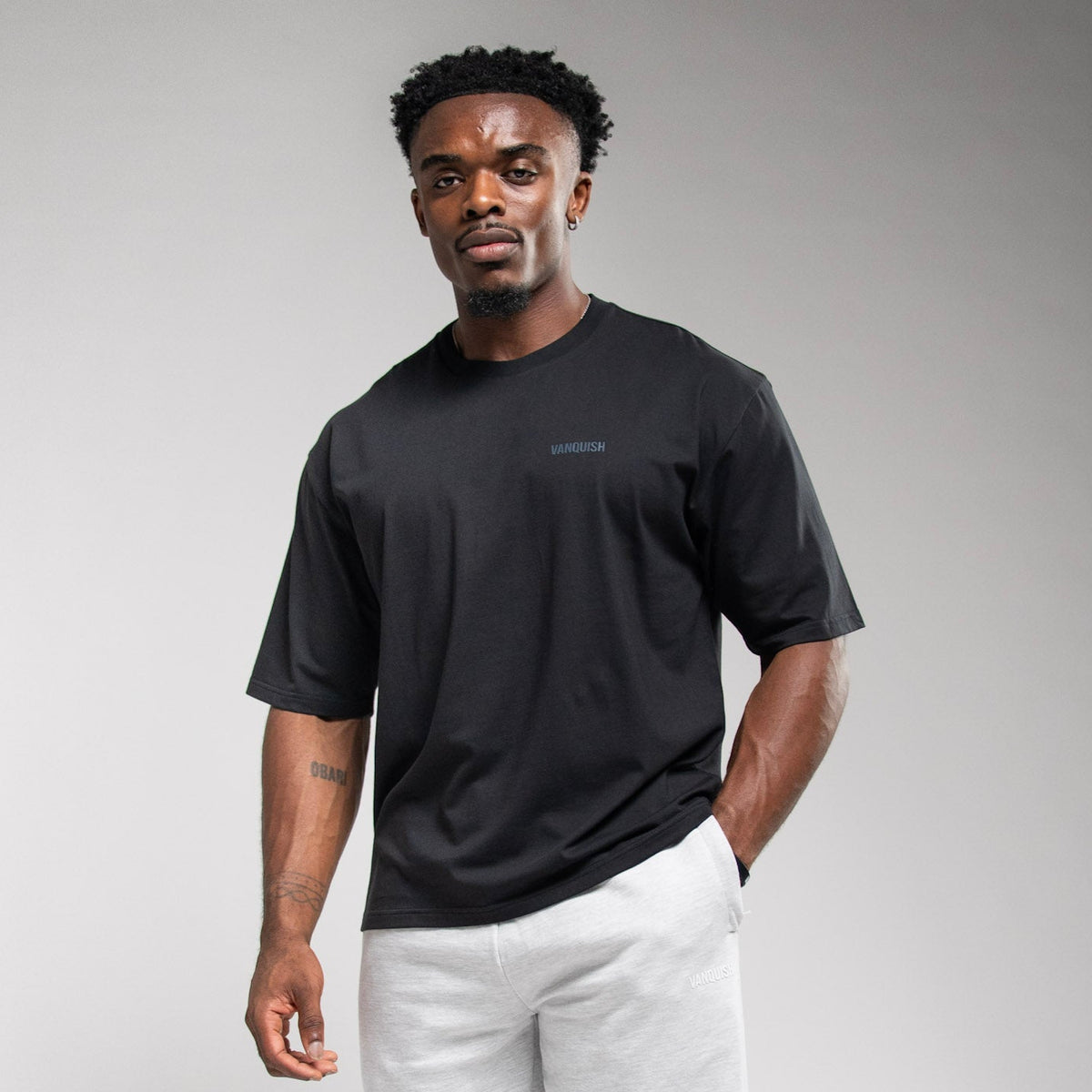 EVOLVE BLACK BOXY OVERSIZED T SHIRT