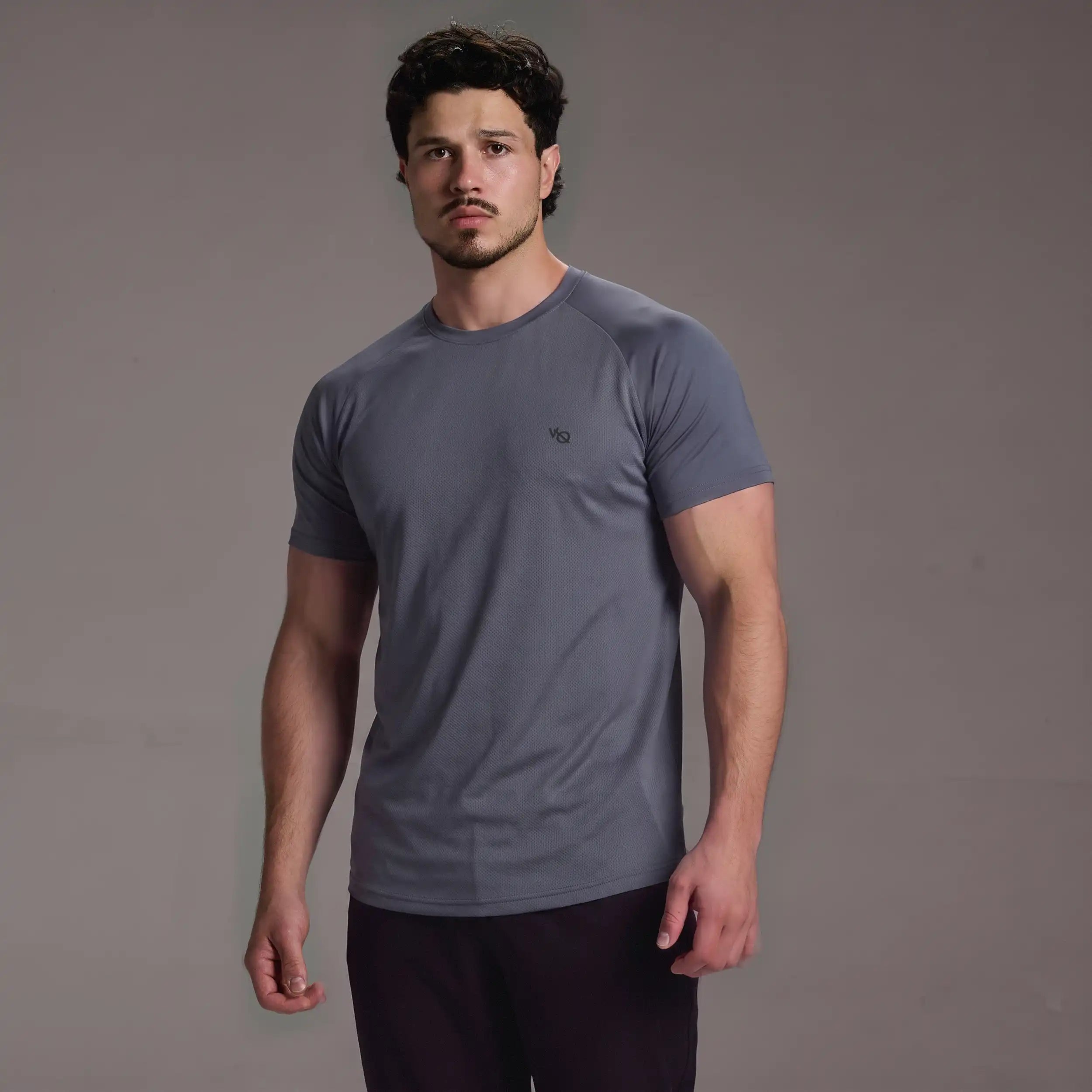 EVOLVE DARK GREY SLIM FIT PERFORMANCE T SHIRT