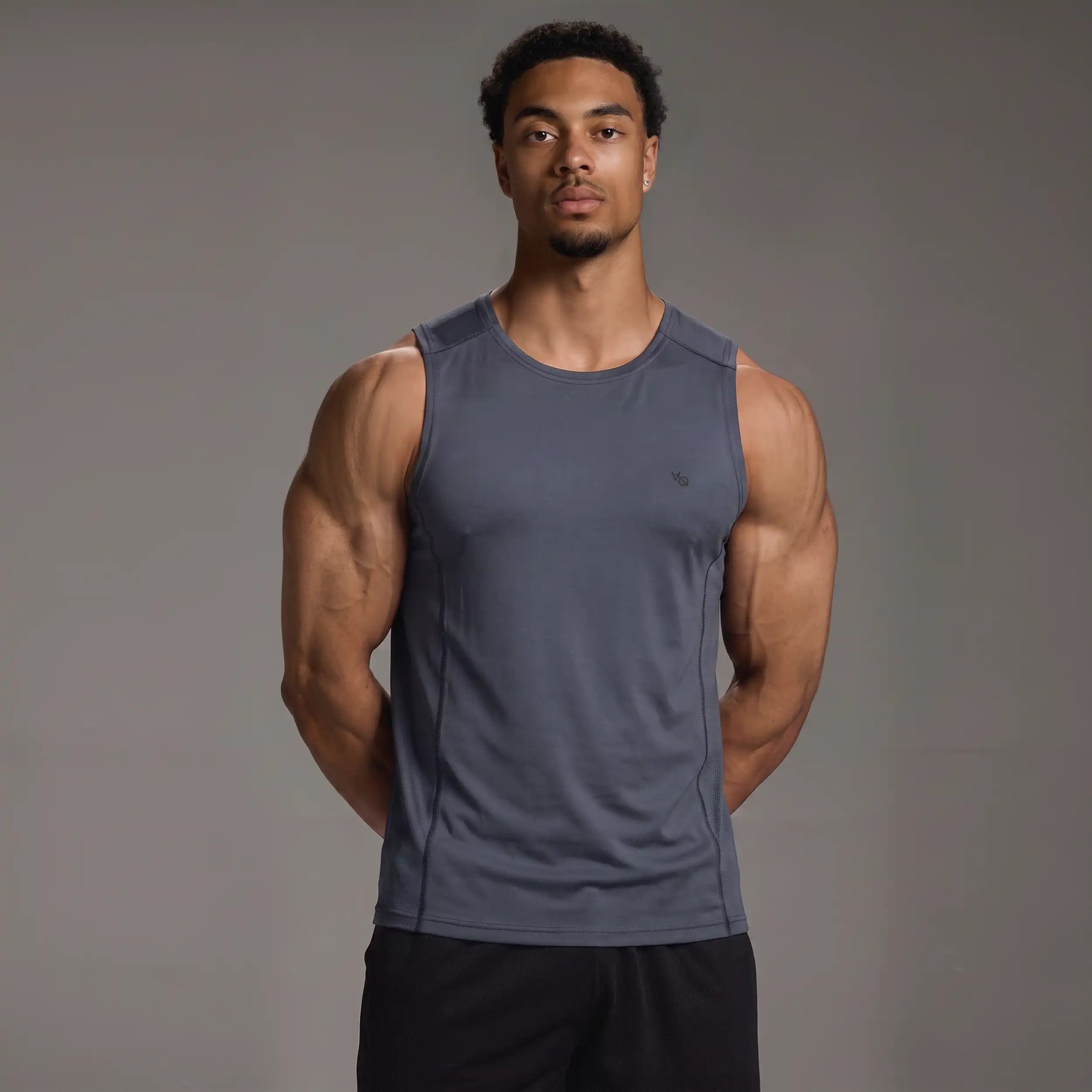 EVOLVE DARK GREY SLIM FIT PERFORMANCE TANK