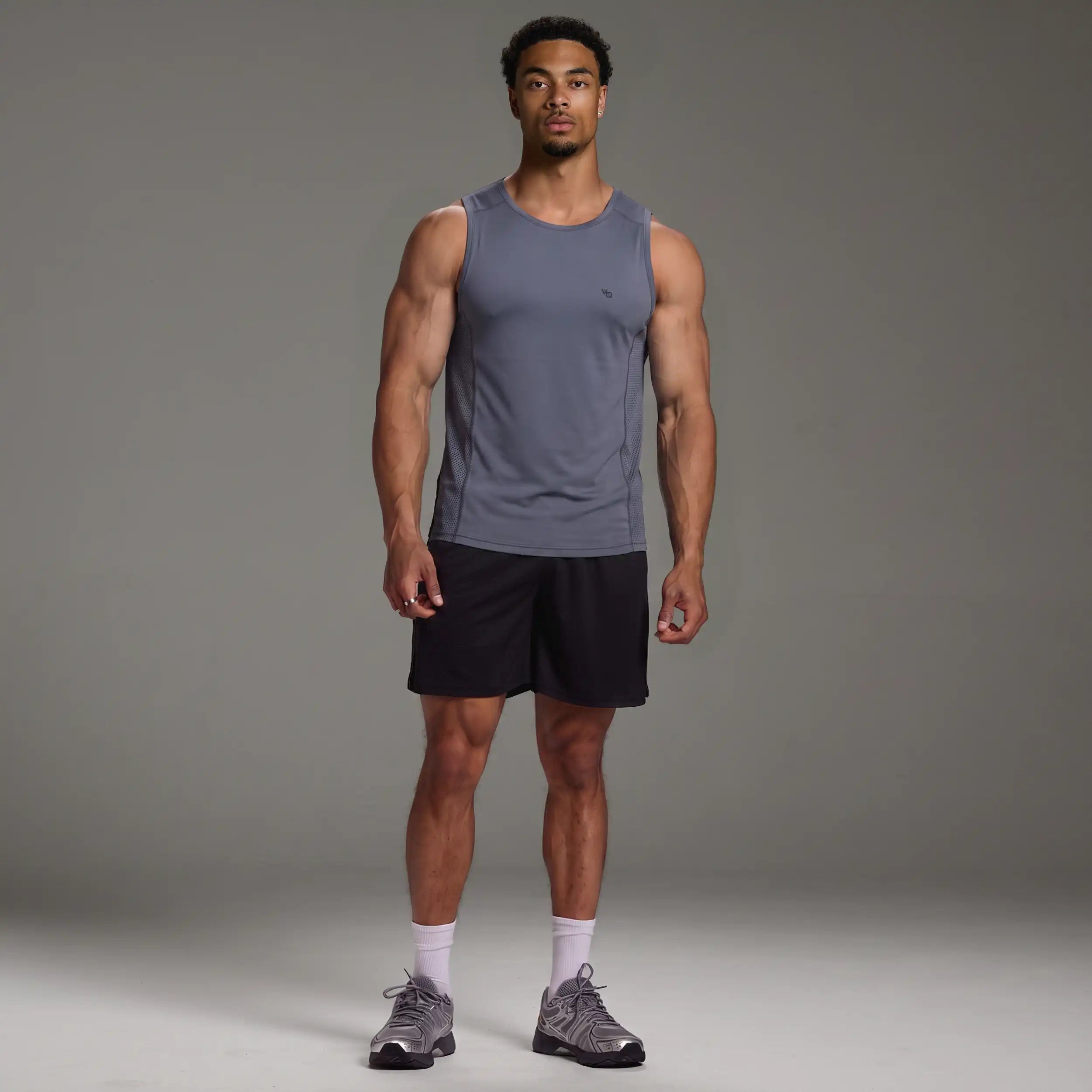 EVOLVE DARK GREY SLIM FIT PERFORMANCE TANK