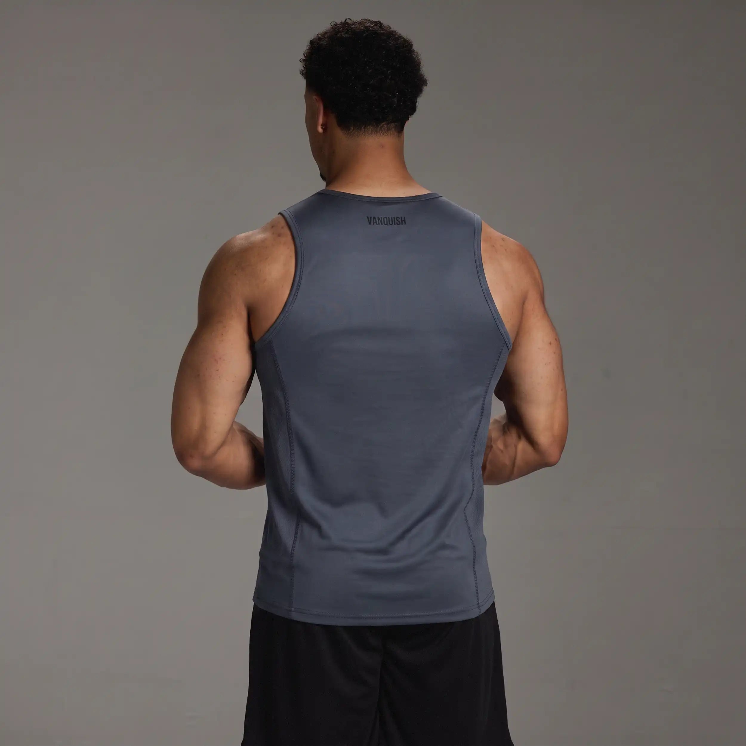 EVOLVE DARK GREY SLIM FIT PERFORMANCE TANK