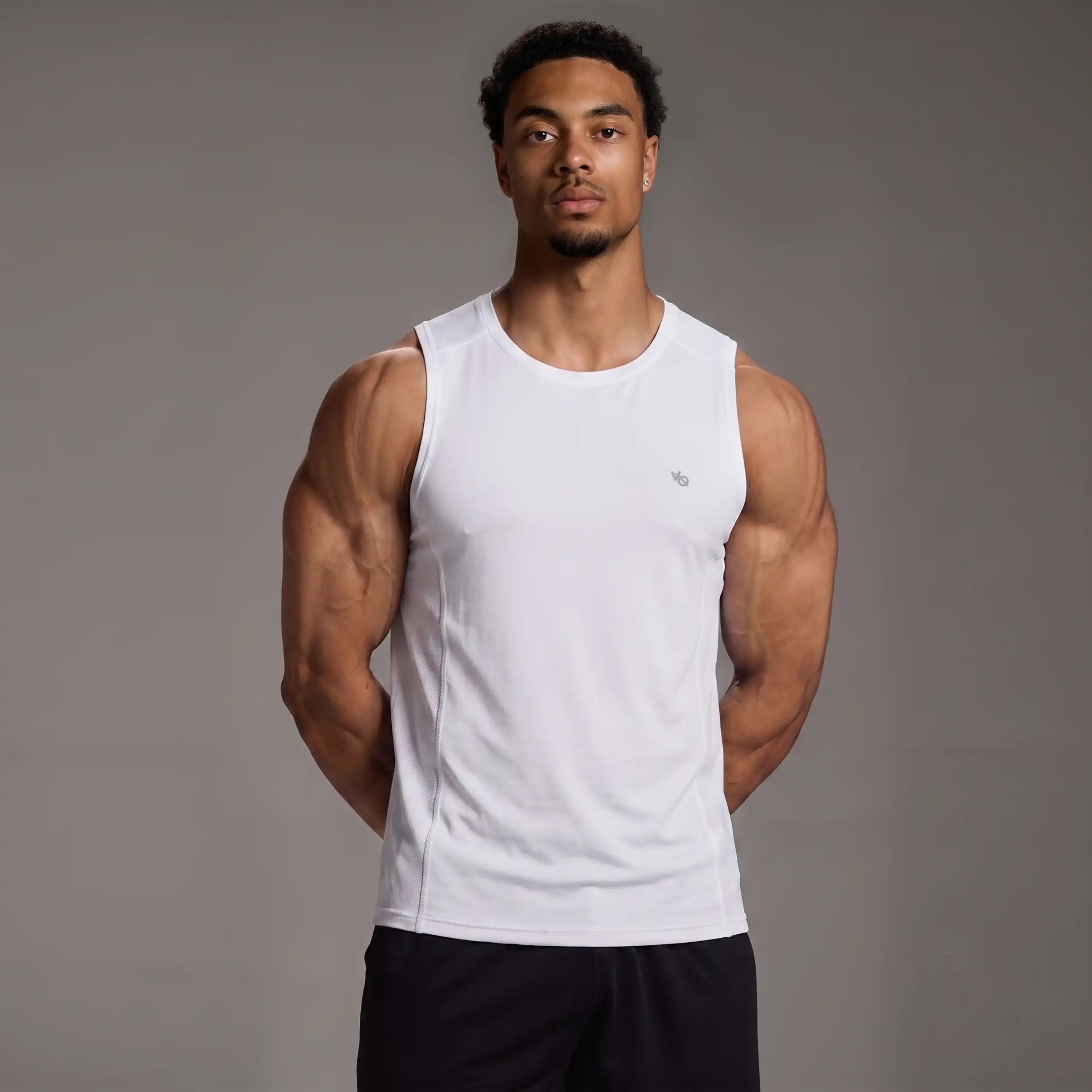 EVOLVE WHITE SLIM FIT PERFORMANCE TANK