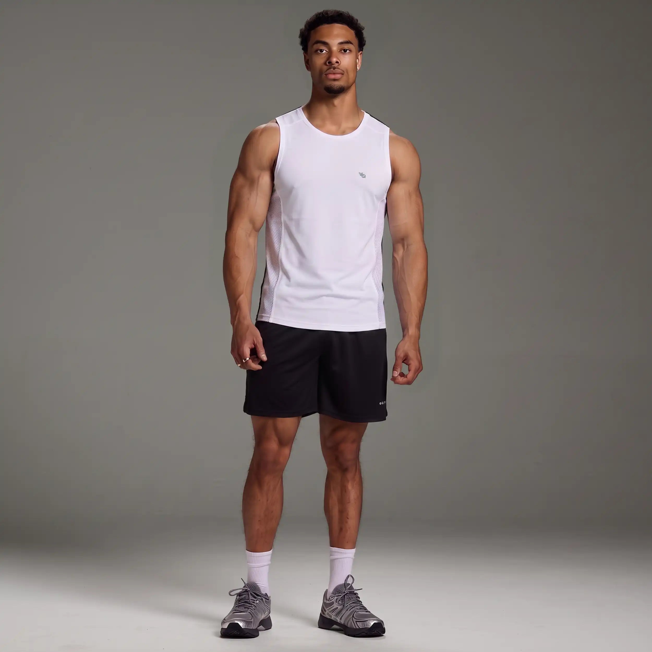 EVOLVE WHITE SLIM FIT PERFORMANCE TANK
