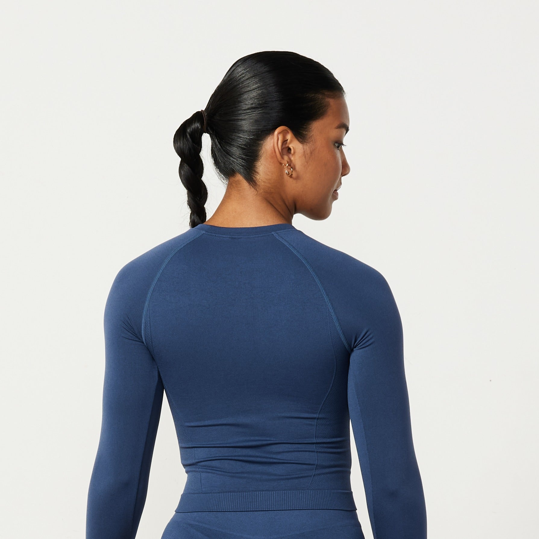 Vanquish Elevate Seamless Denim Blue Long Sleeve Top