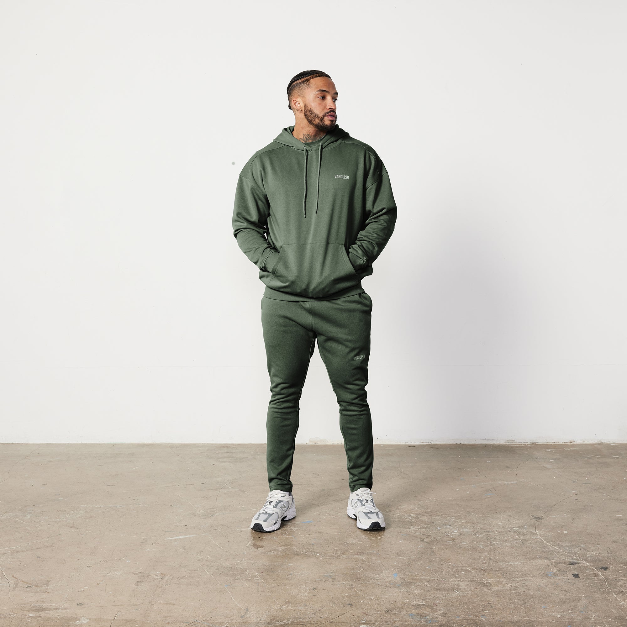 Vanquish Essential Forest Green Oversized Pullover Hoodie
