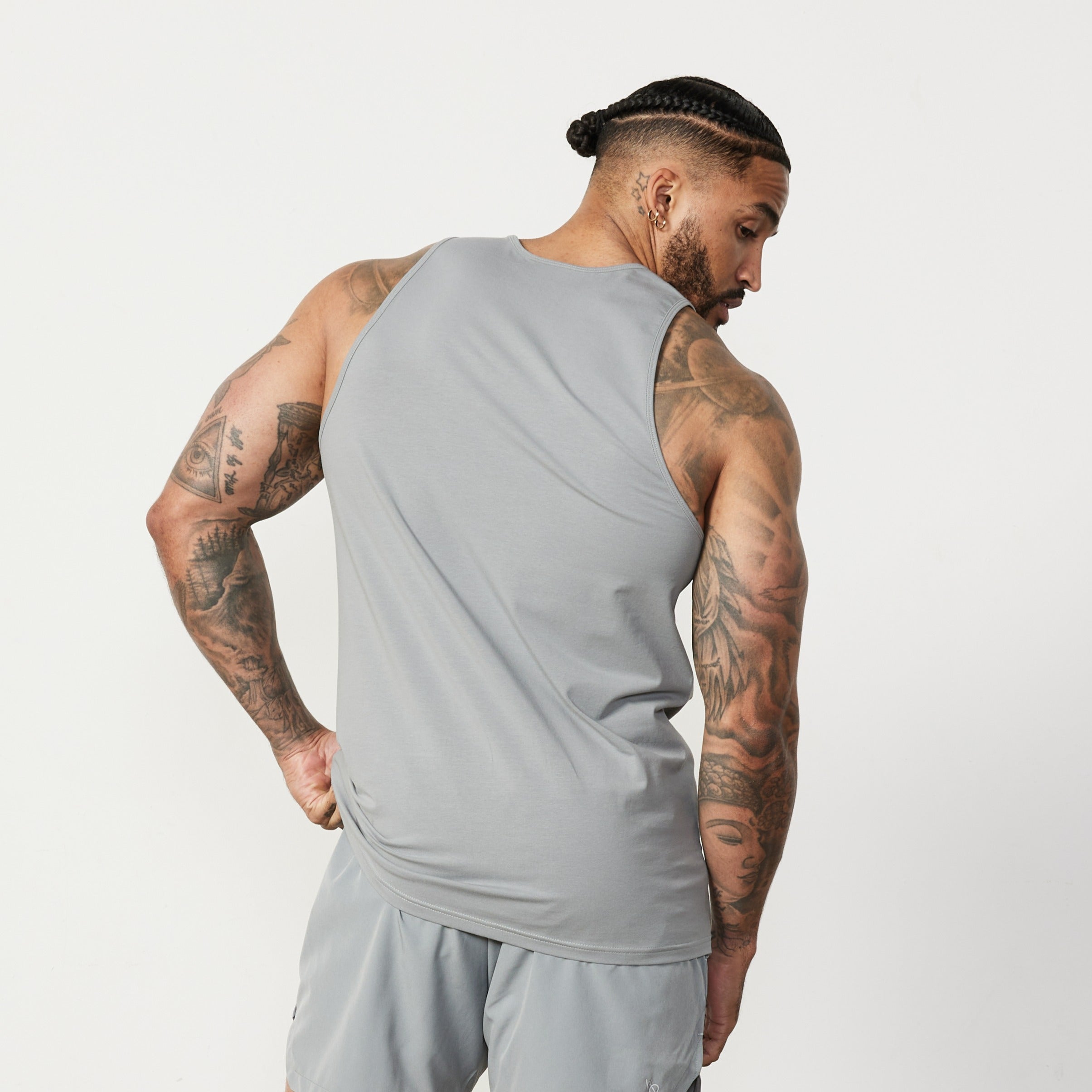 Vanquish Essential Steel Grey Regular Fit Tank Top