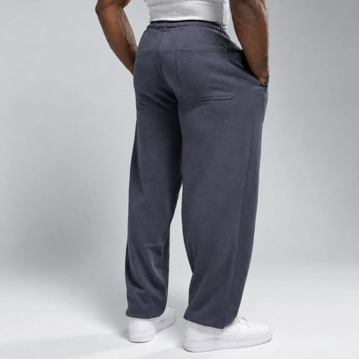 EVOLVE DARK GREY OVERSIZED CUFFED SWEATPANTS