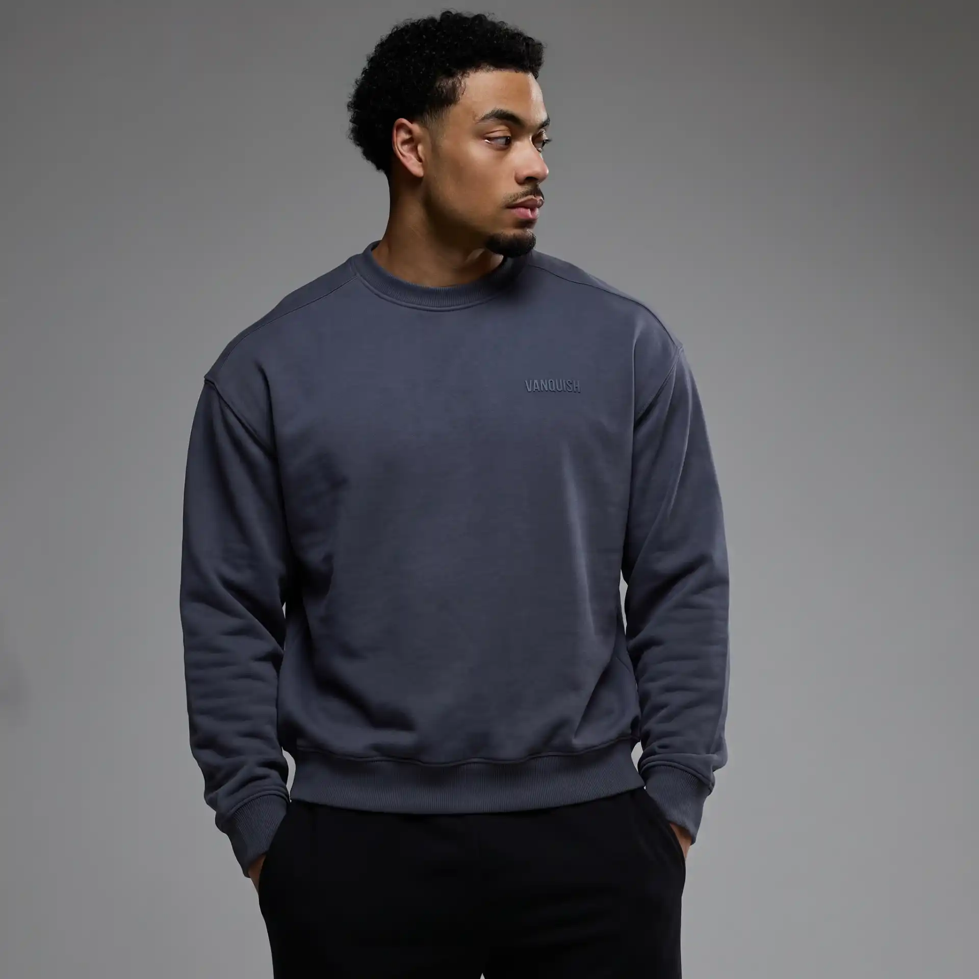 EVOLVE DARK GREY OVERSIZED SWEATER