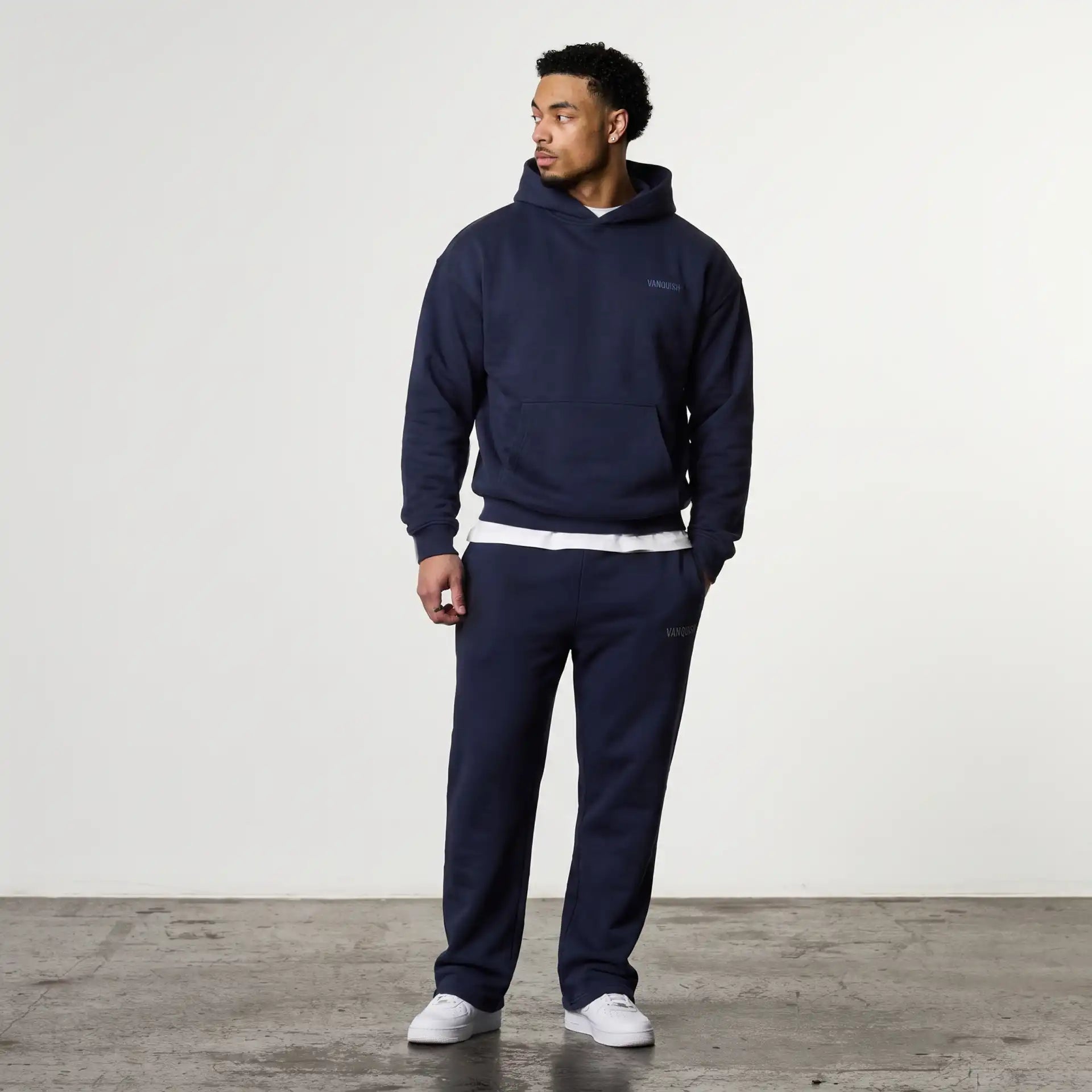 EVOLVE NAVY OVERSIZED PULLOVER HOODIE