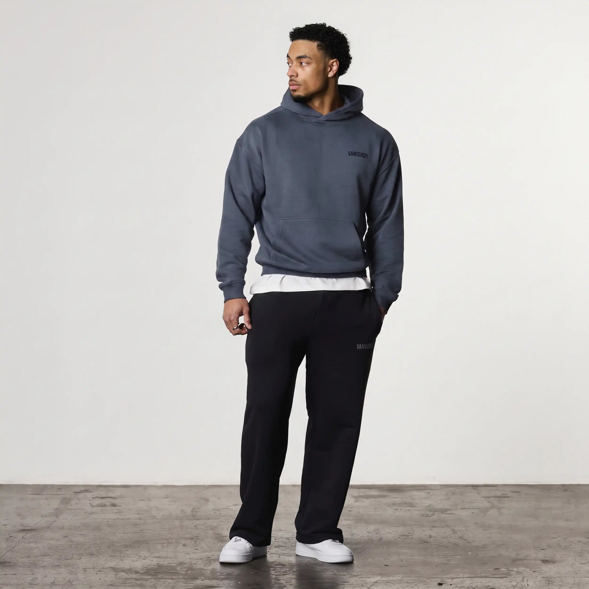 VANQUISH EVOLVE DARK GREY OVERSIZED PULLOVER HOODIE