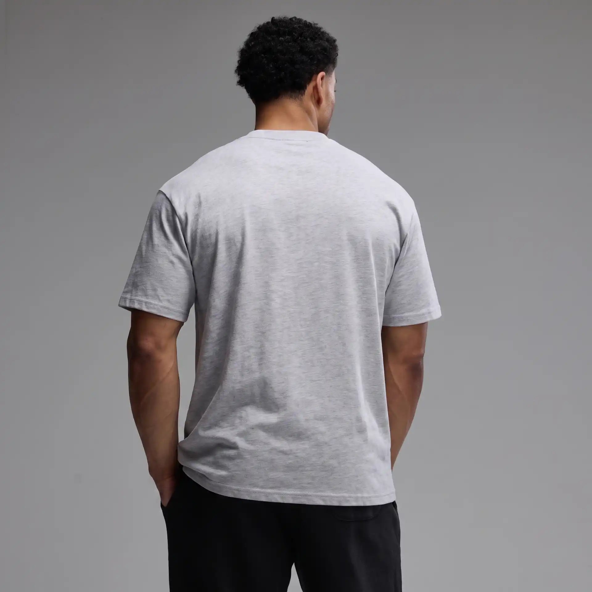 EVOLVE LIGHT GREY MARL OVERSIZED T SHIRT