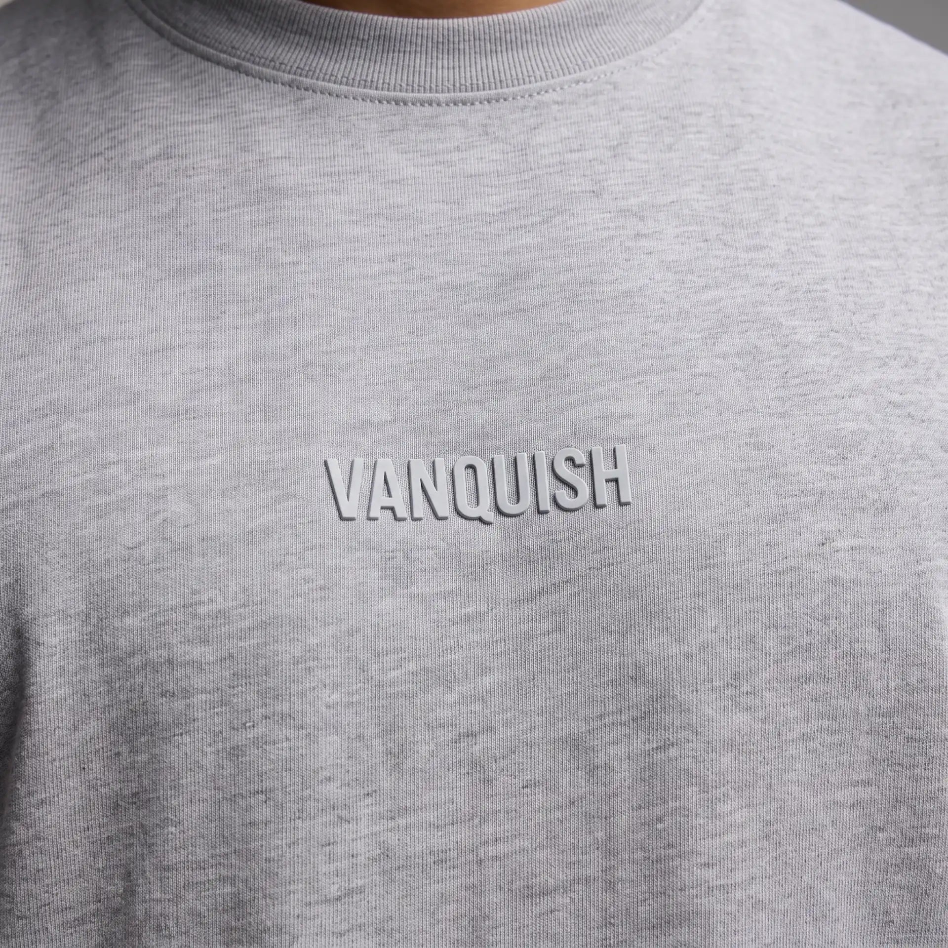 EVOLVE LIGHT GREY MARL OVERSIZED T SHIRT