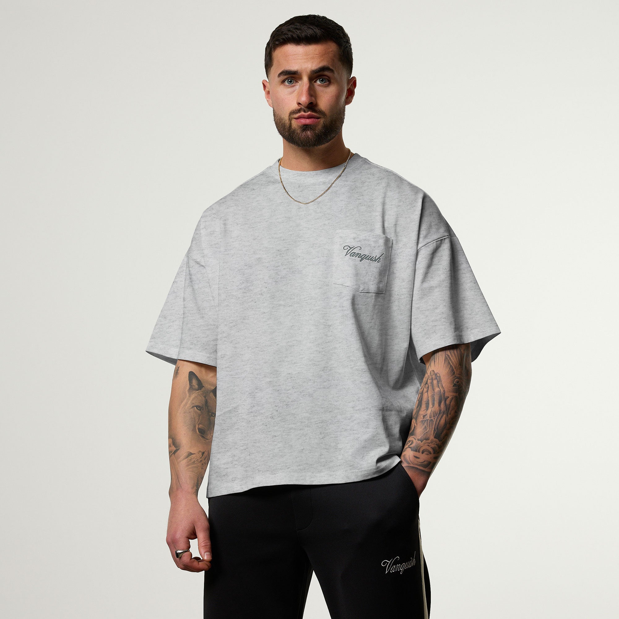 Vanquish Off Season Ice Marl Oversized Boxy Pocket T Shirt