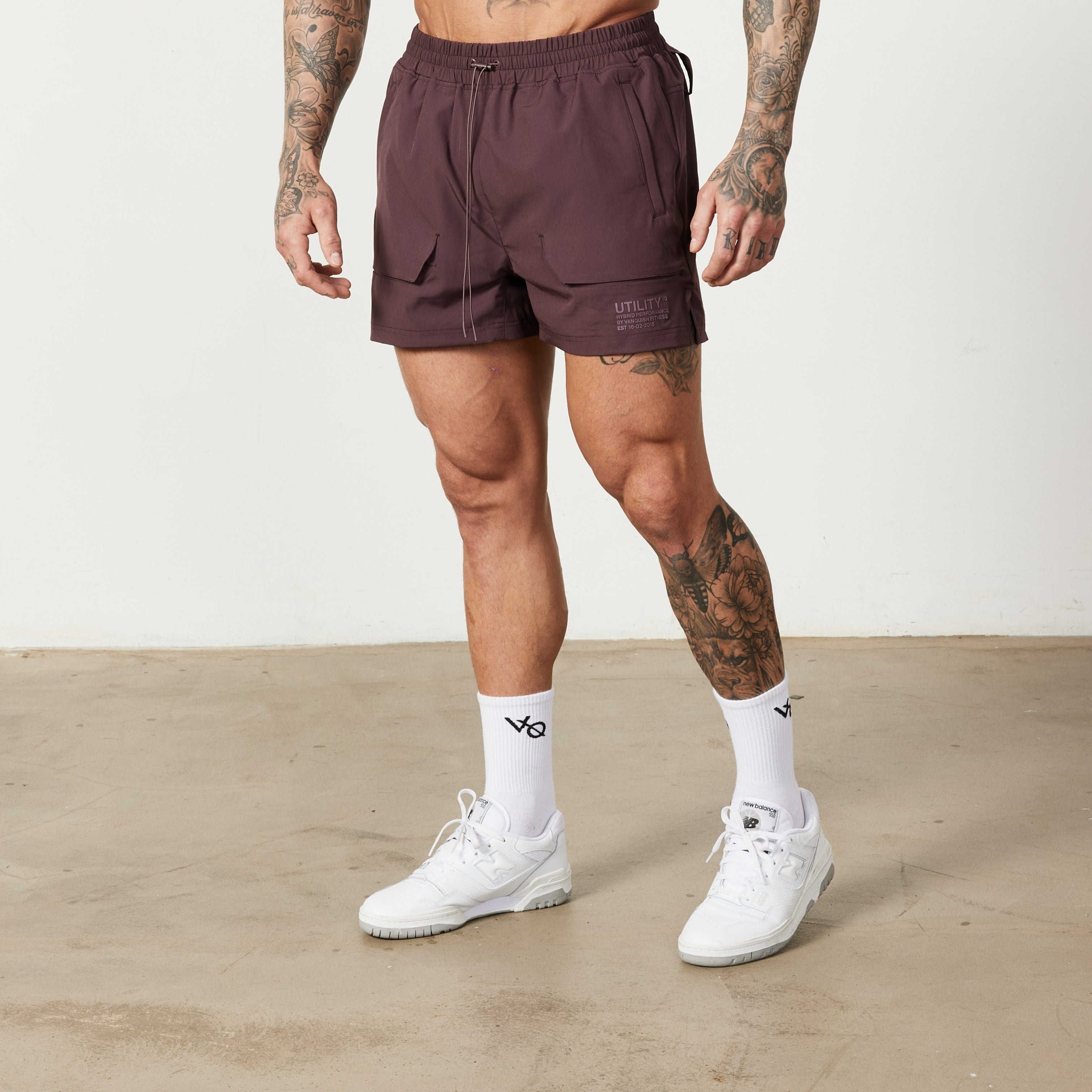 Vanquish Utility Plum 4" Shorts