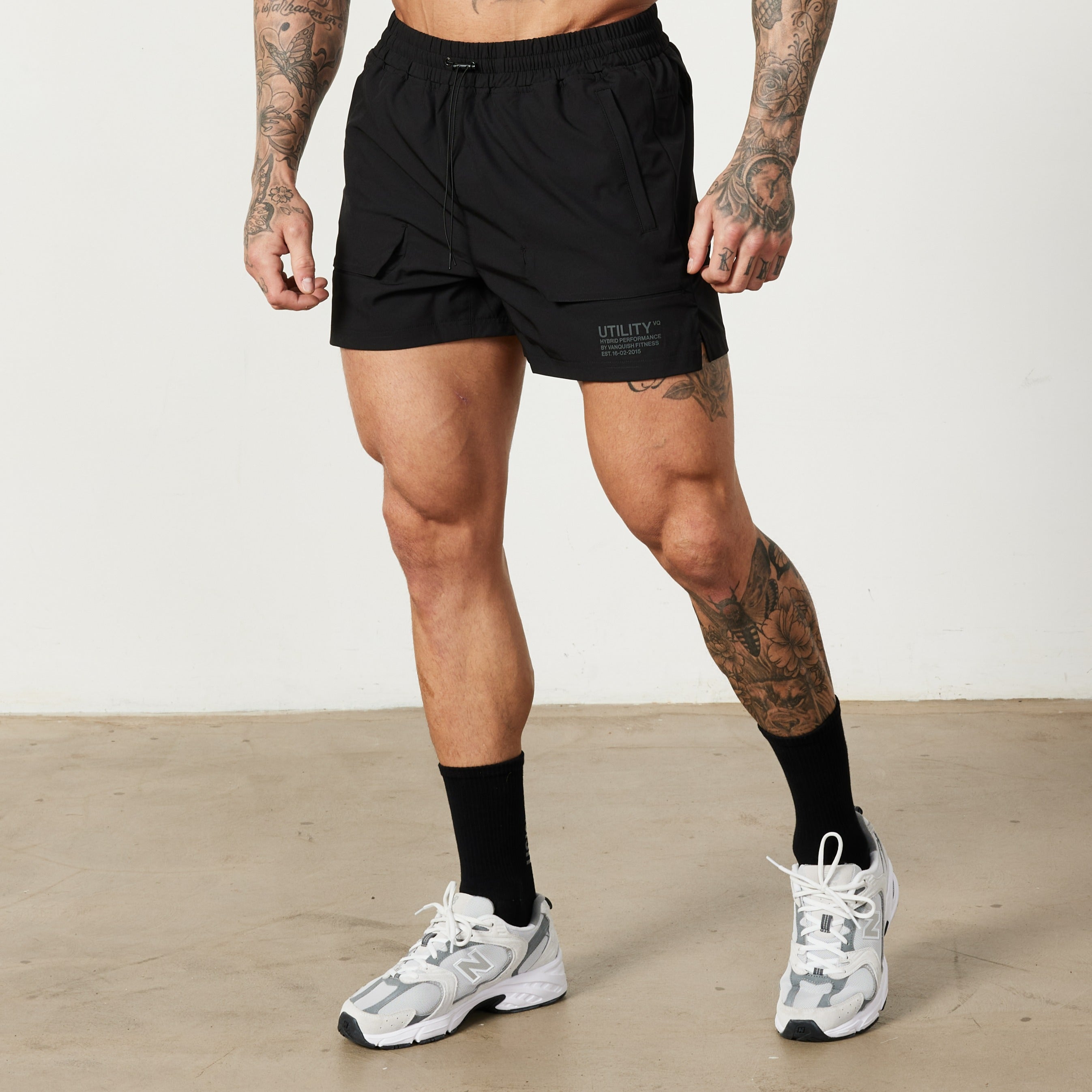 Vanquish Utility-Shorts, schwarz, 4 Zoll