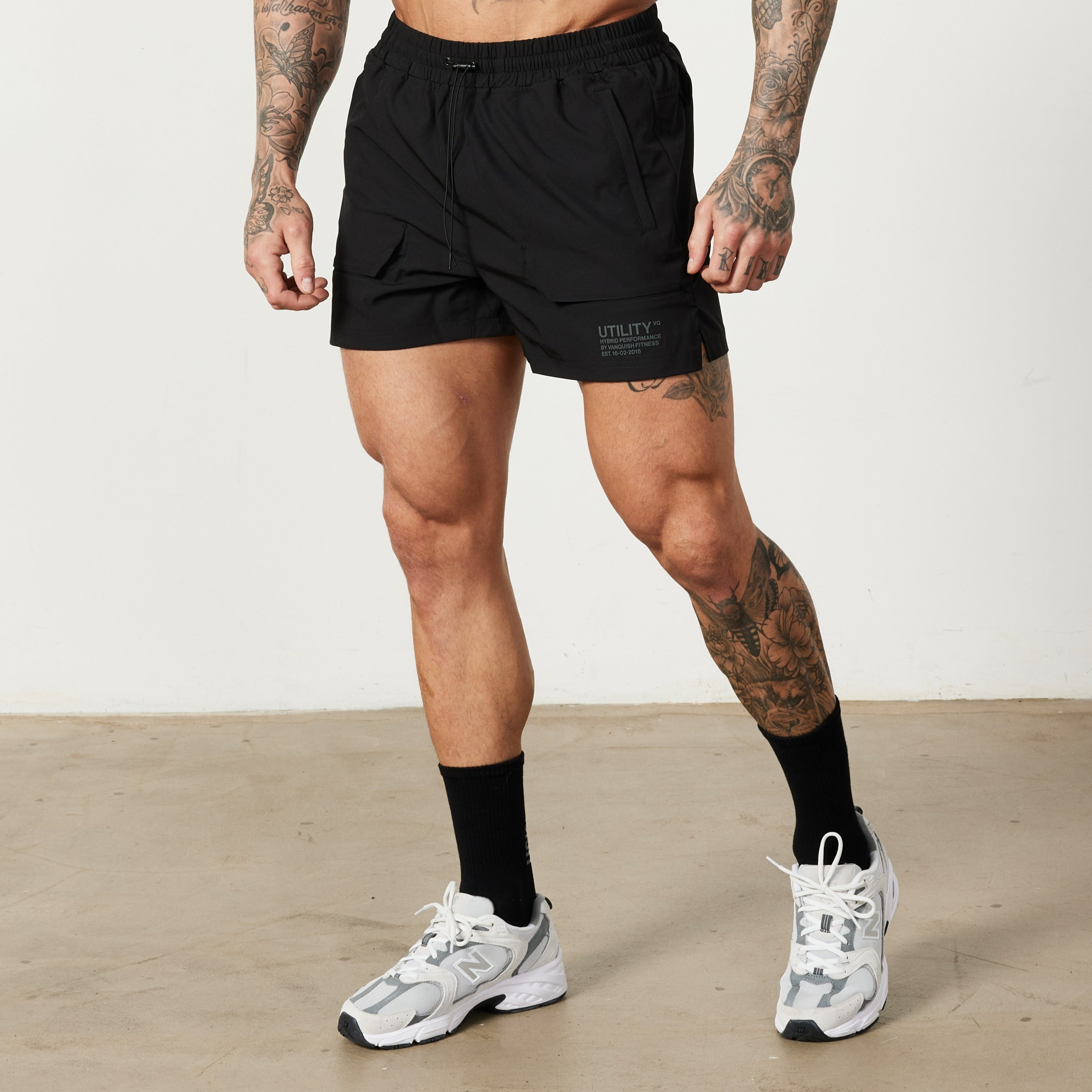 Vanquish Utility Black 4" Shorts