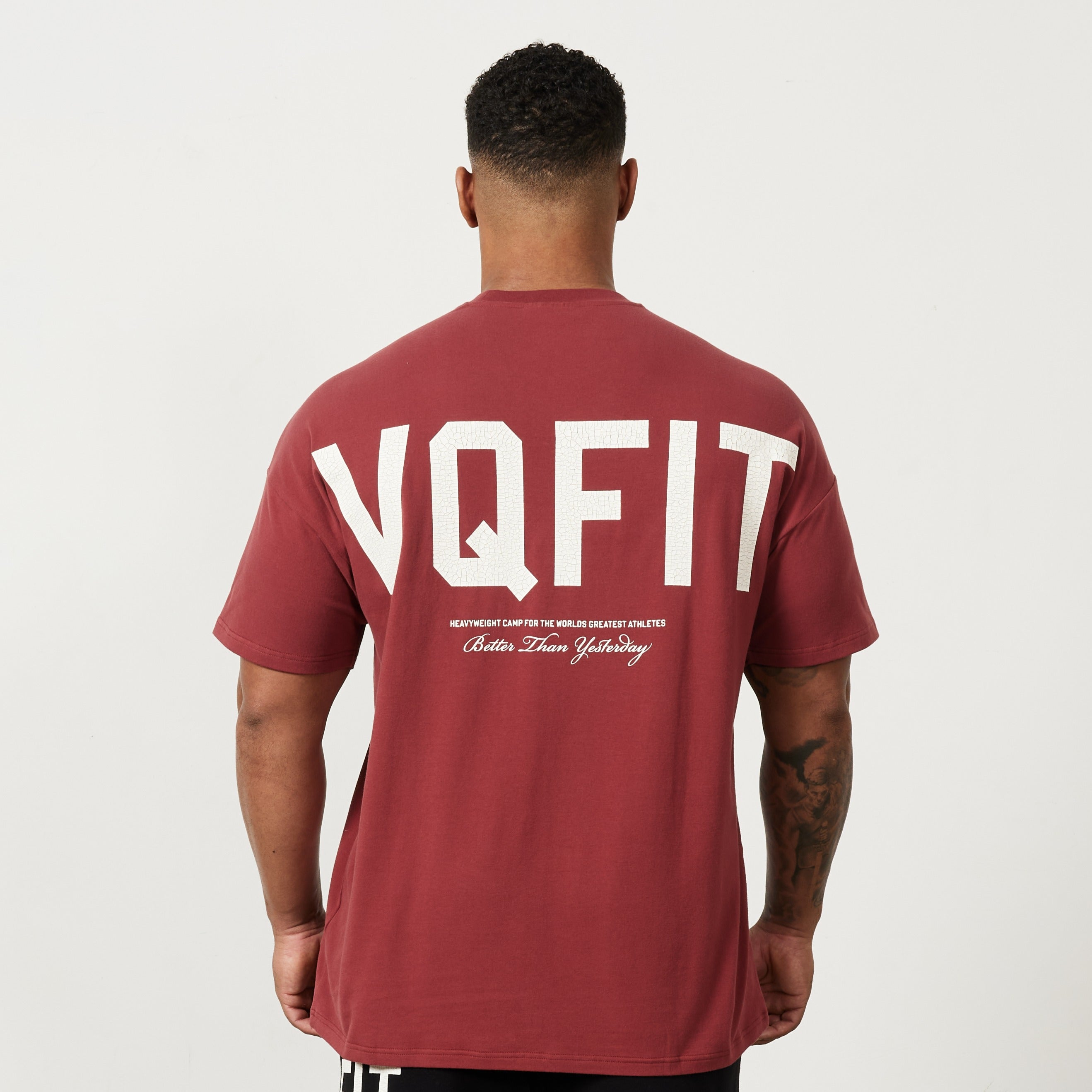 Vanquish VQFIT Distressed Print Brick Red Oversized T Shirt