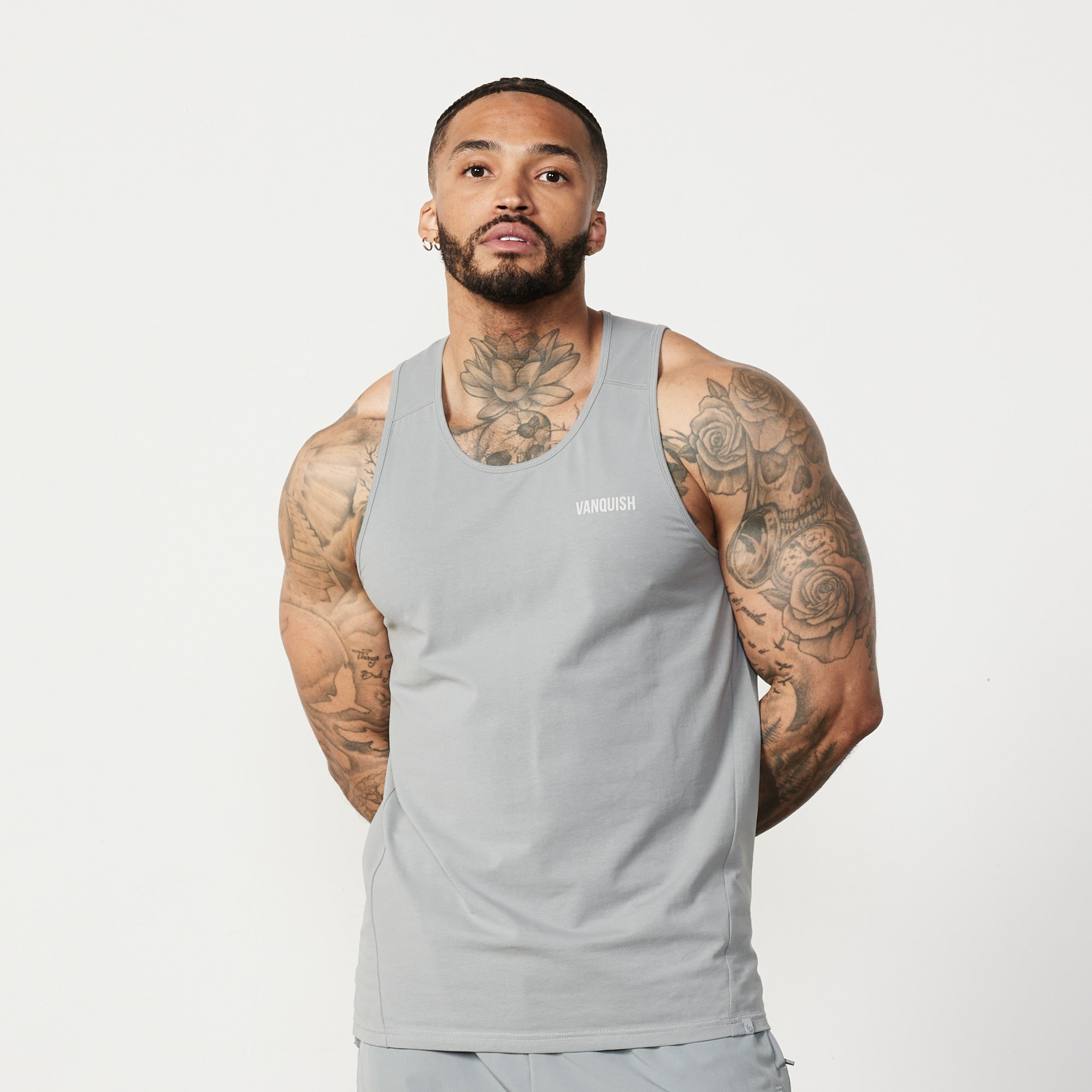 Vanquish Essential Steel Grey Regular Fit Tank Top