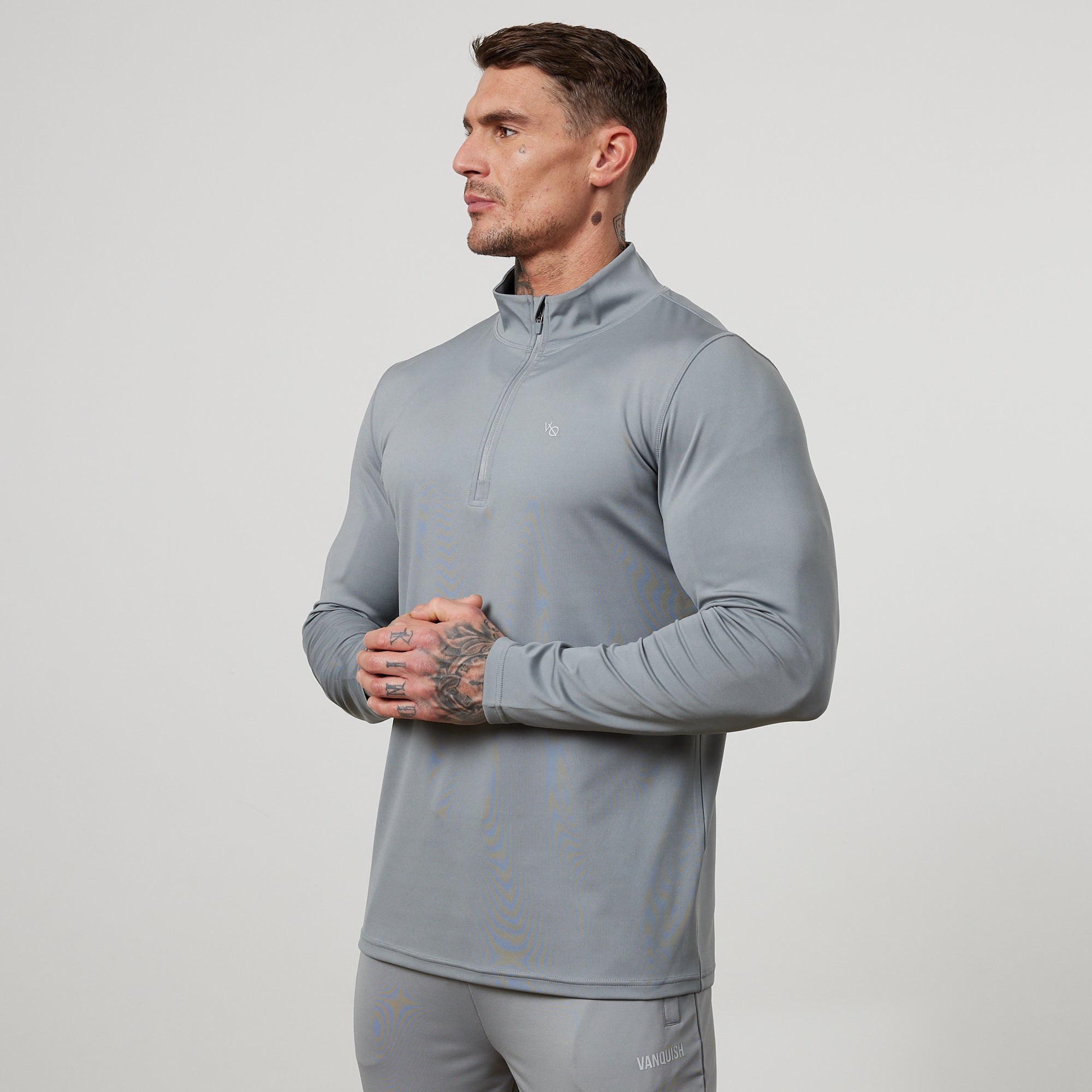 Vanquish Essential Steel Grey Performance 1/4 Zip Top