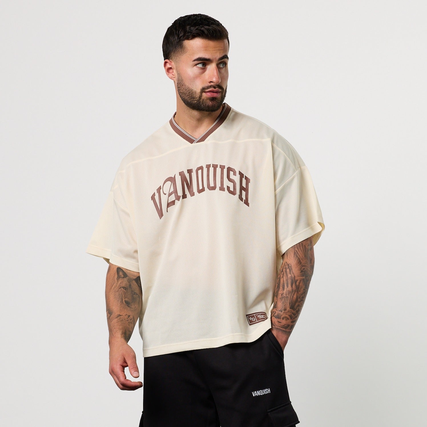 Varsity Off White Oversized Boxy Football Jersey