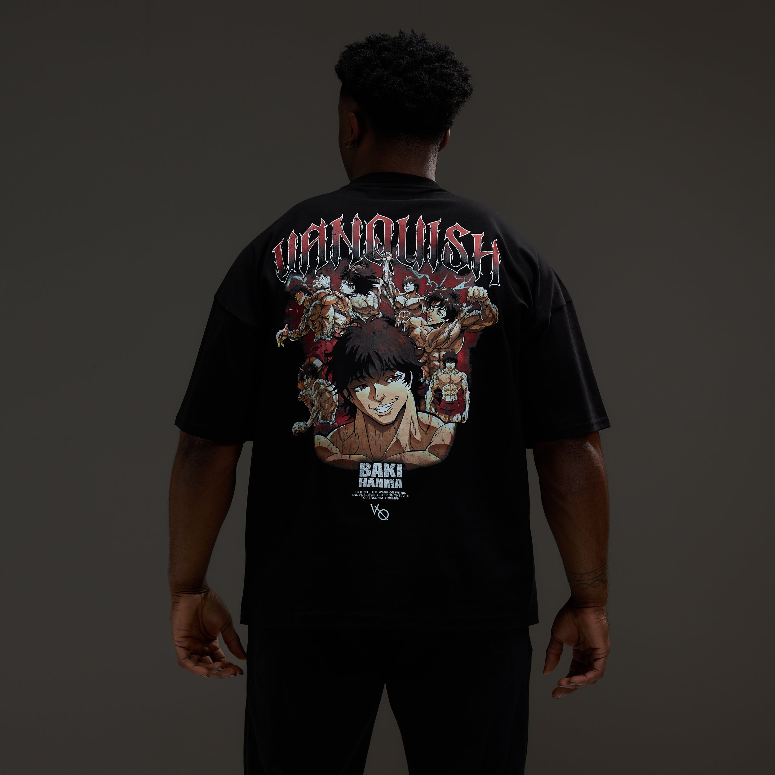 VQ x Baki: Black Baki Boxy Oversized T Shirt