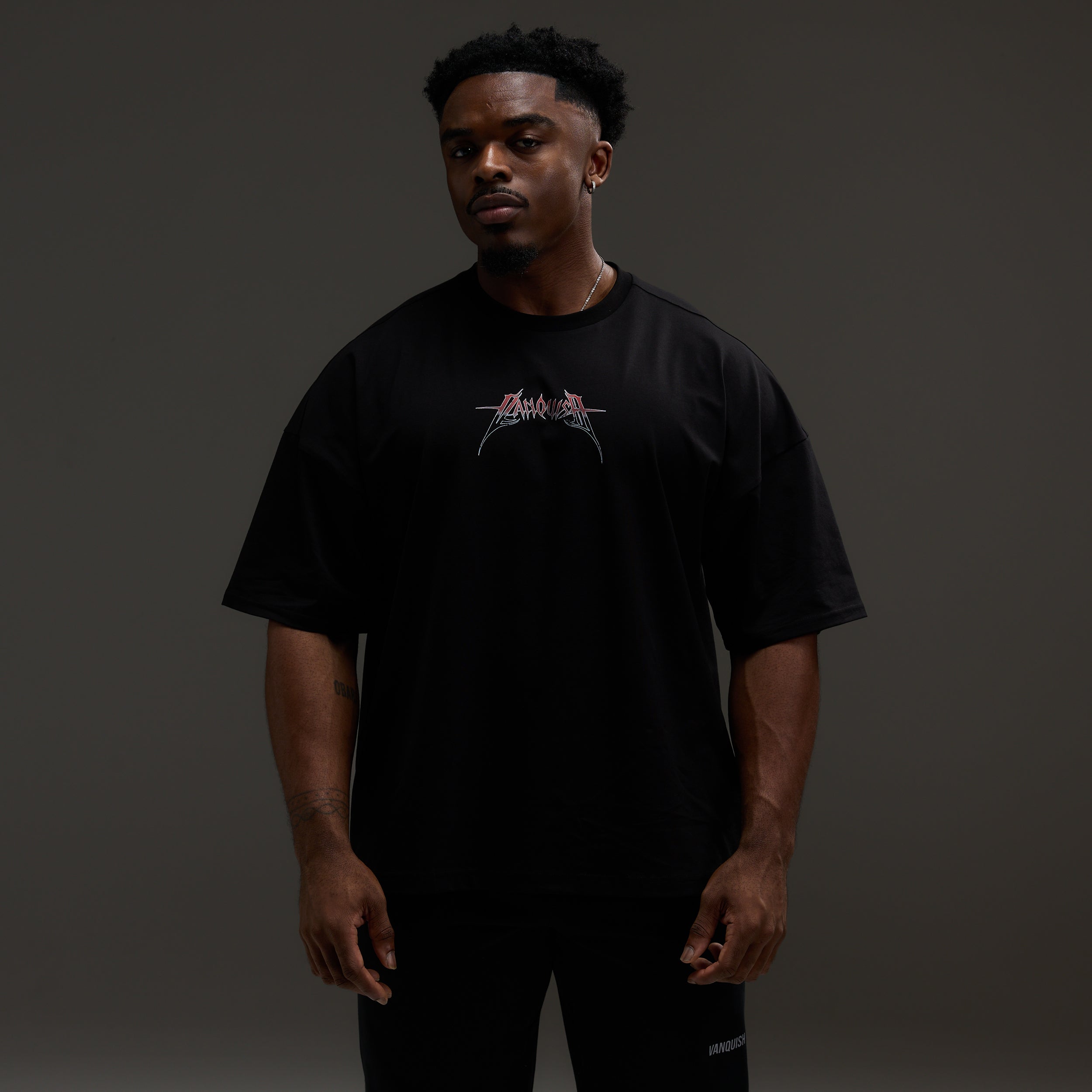 VQ x Baki: Black Yujiro Boxy Oversized T Shirt