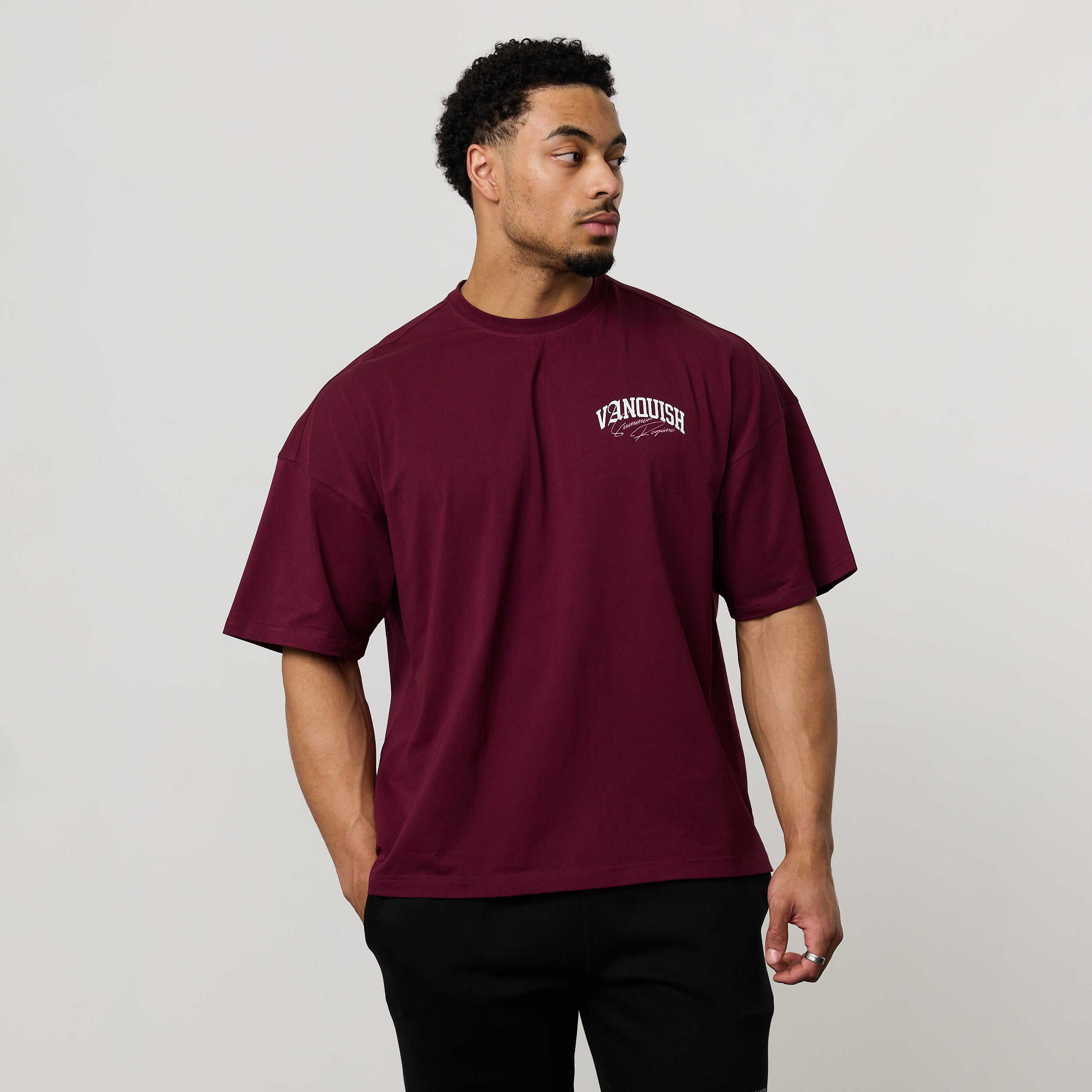 REGIME OXBLOOD OVERSIZED BOXY T SHIRT