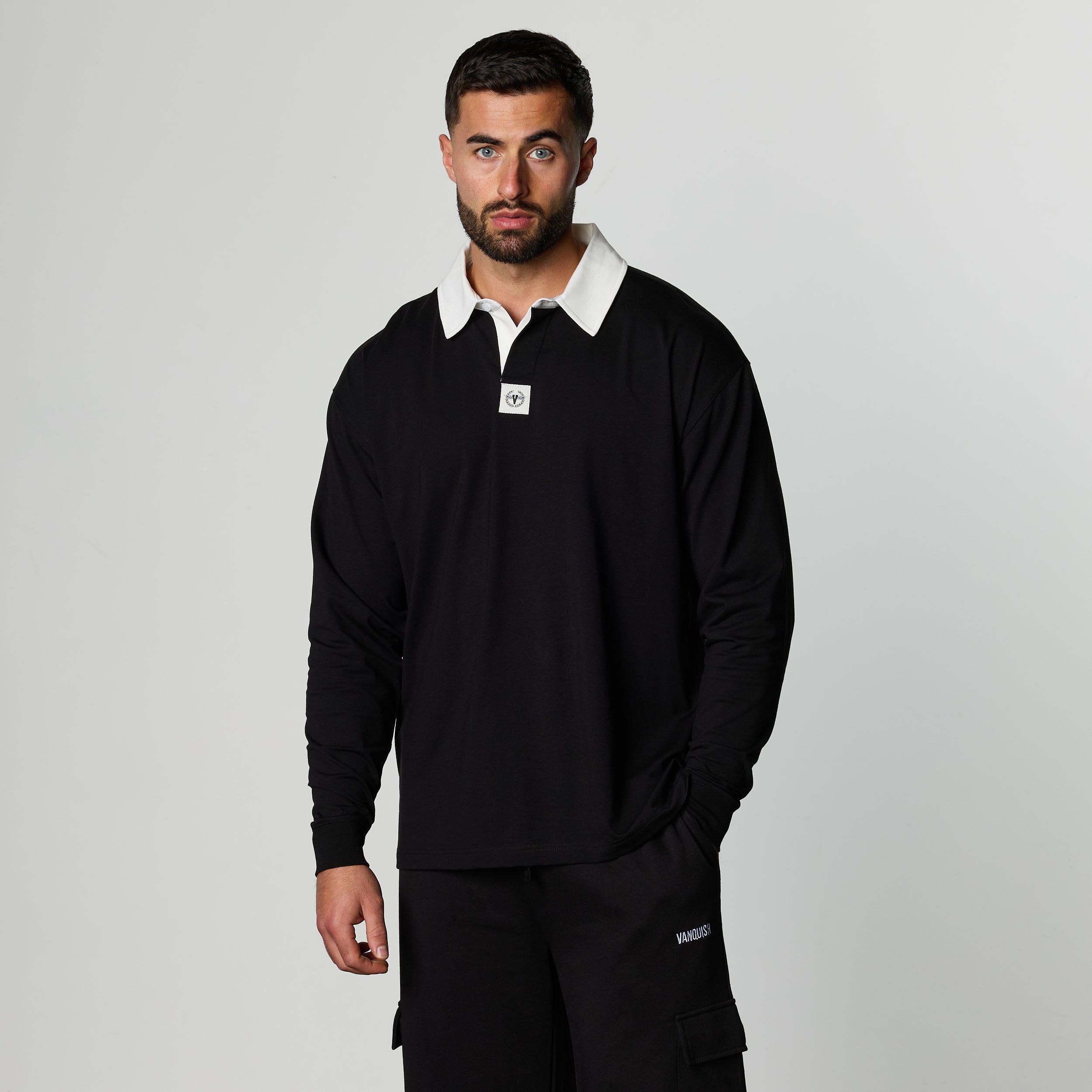 Vanquish Long sleeve Oversized Rugby Polo