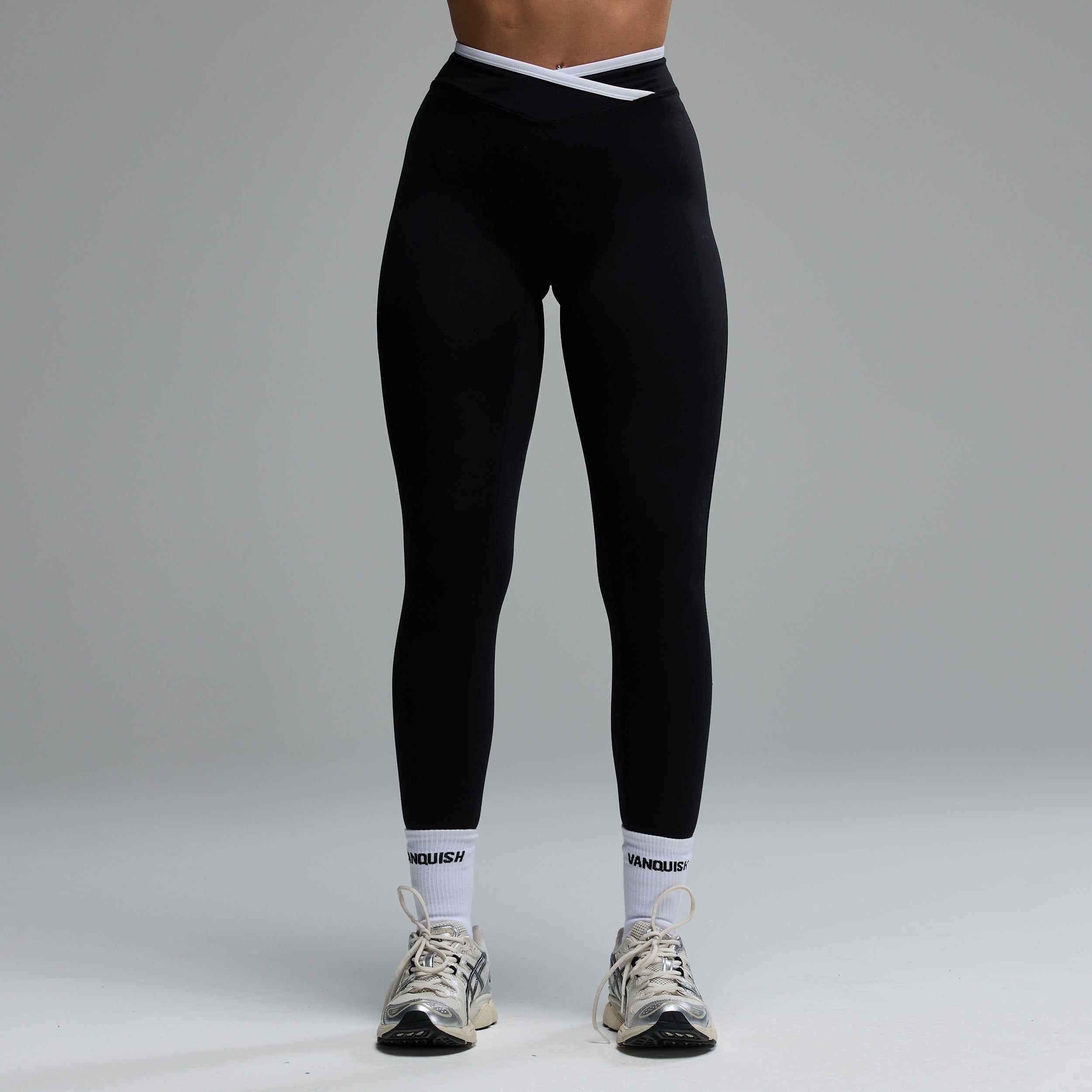 MONOCHROME BLACK WRAP LEGGINGS