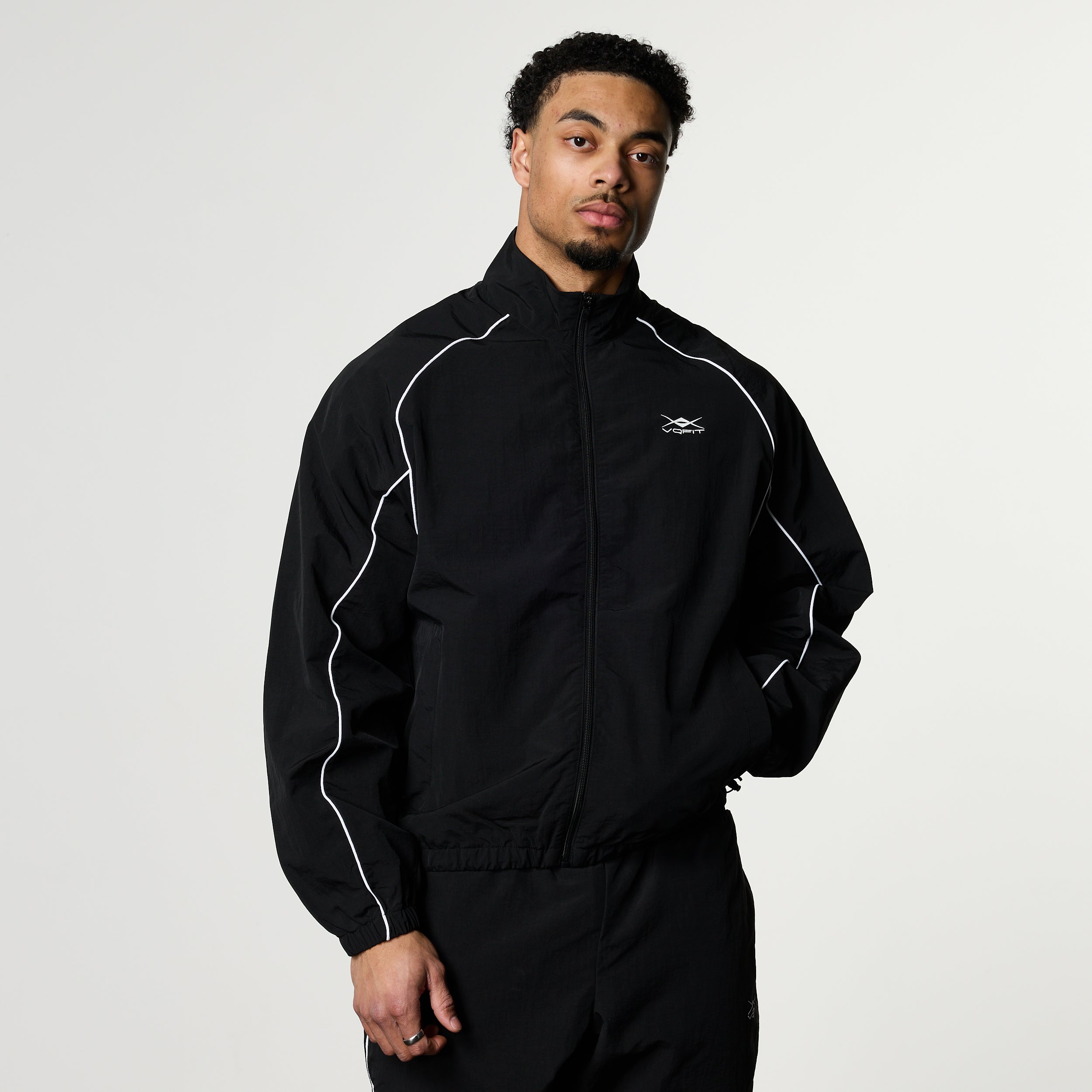 NYLON BLACK TRACK JACKET