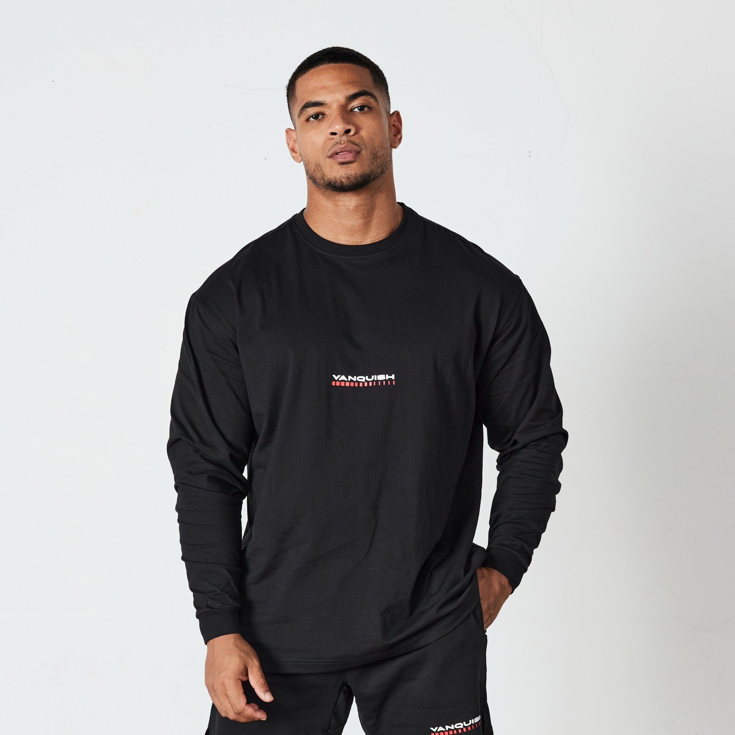 Vanquish Black Athletics Division Oversized Long Sleeve T Shirt