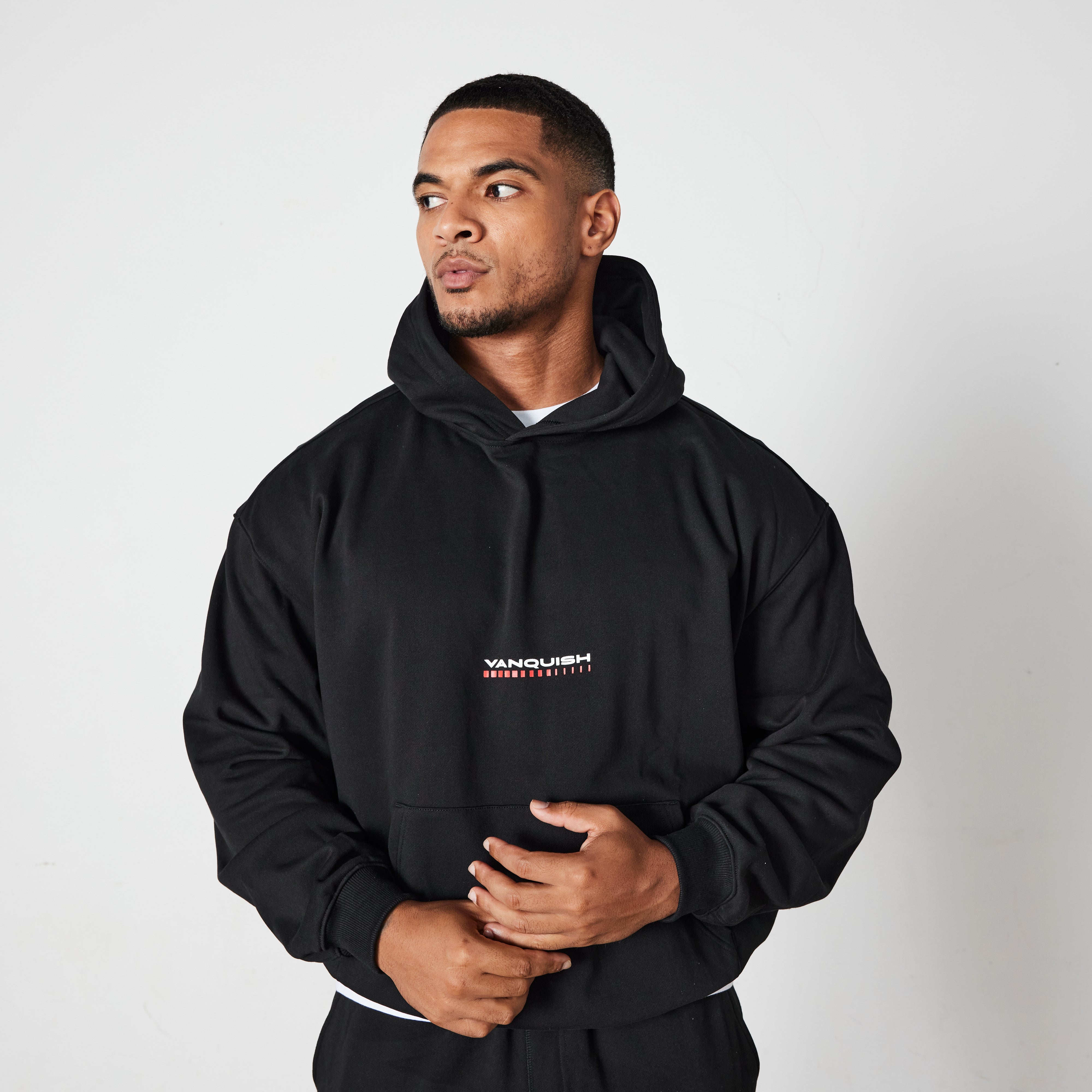Vanquish Black Athletics Division Oversized Pullover Hoodie