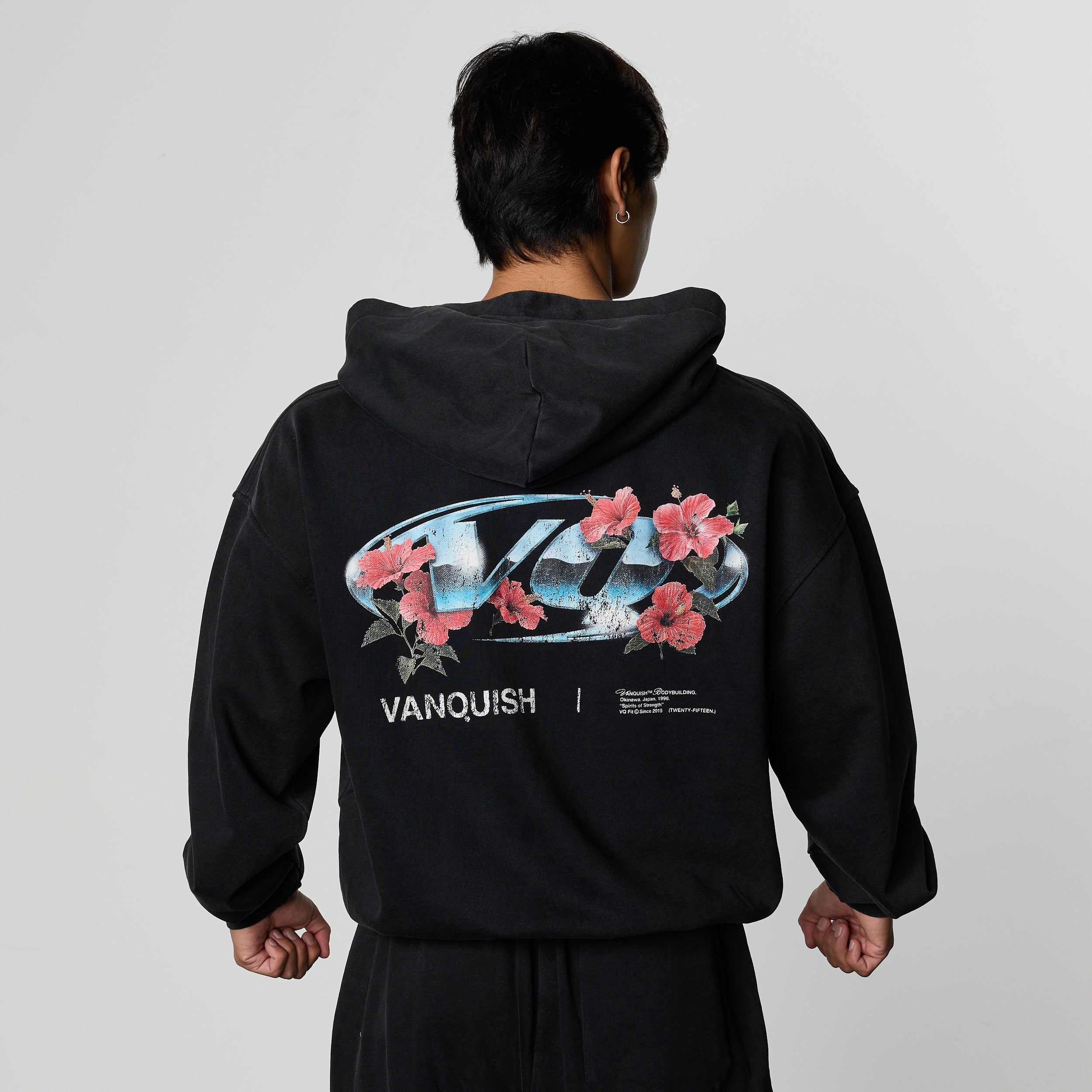VQ x Shintaro Hibiscus Oversized Full Zip Hoodie