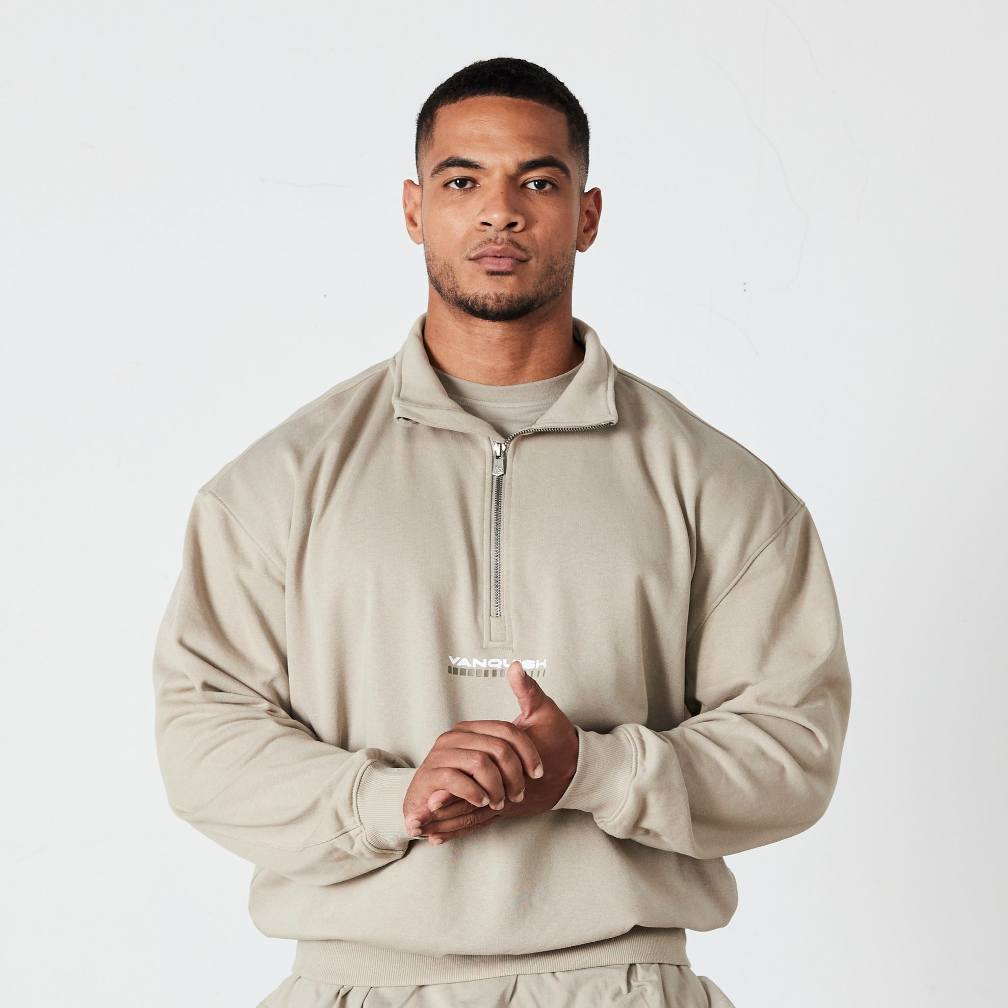 Vanquish Stone Athletics Division Quarter Zip Sweater