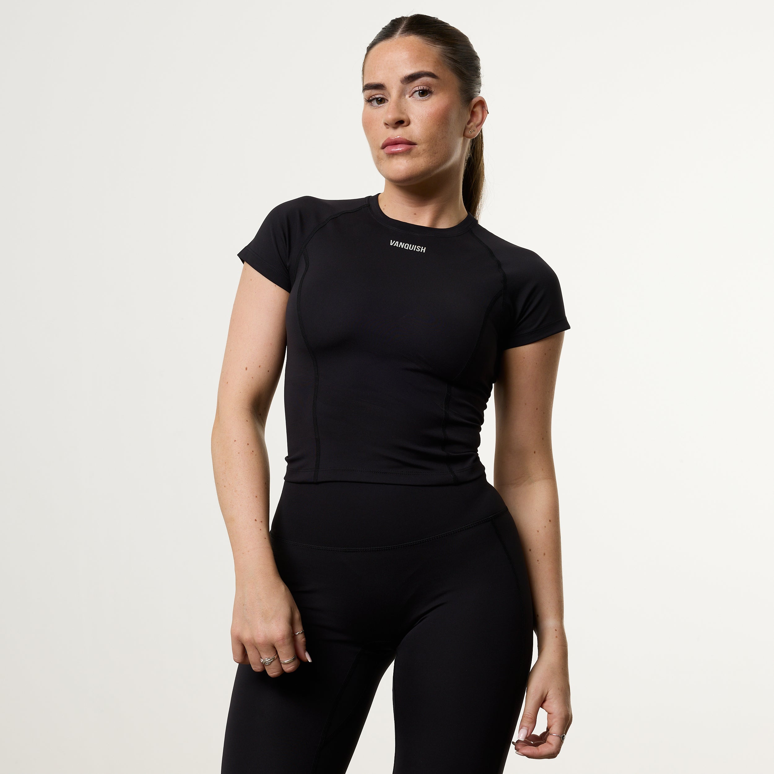 Enhance V2 Black Cap Sleeve T-shirt