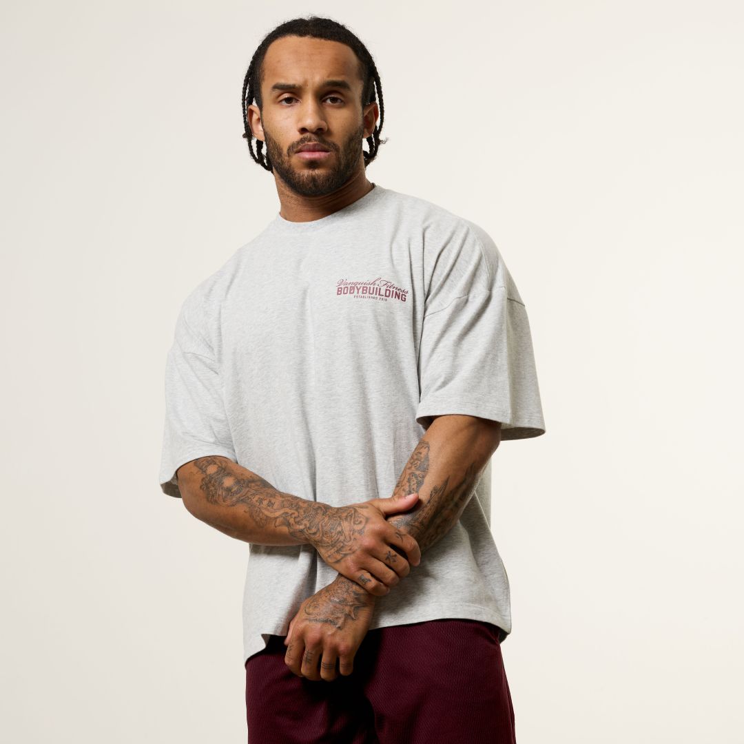 Vanquish Bodybuilding Grey Oversized Boxy T Shirt
