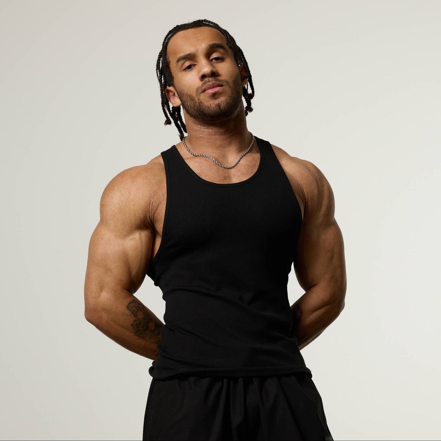 Vanquish Essential V2 Black Ribbed Tank