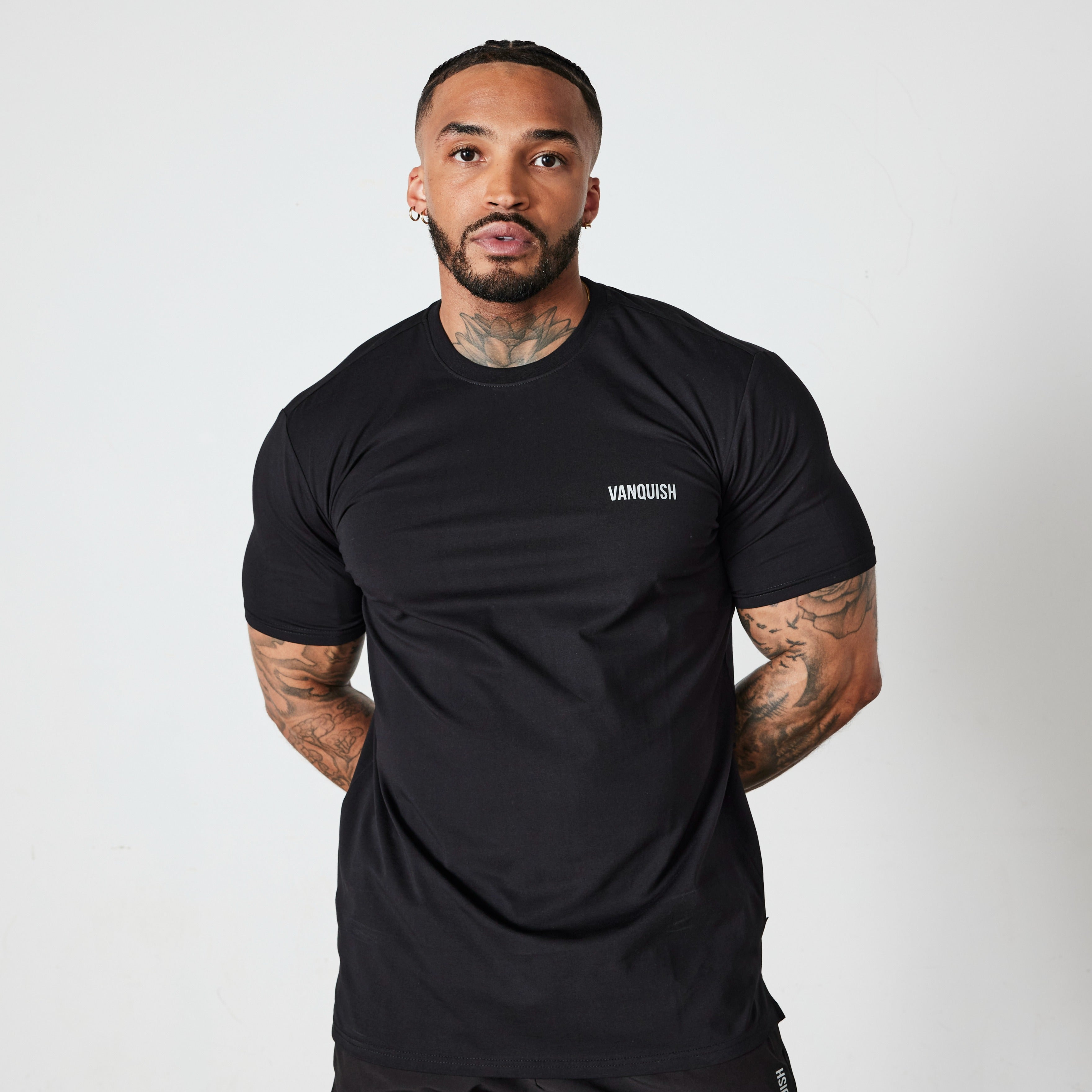 Vanquish Essential Black Reflective Slim Fit Short Sleeve T Shirt