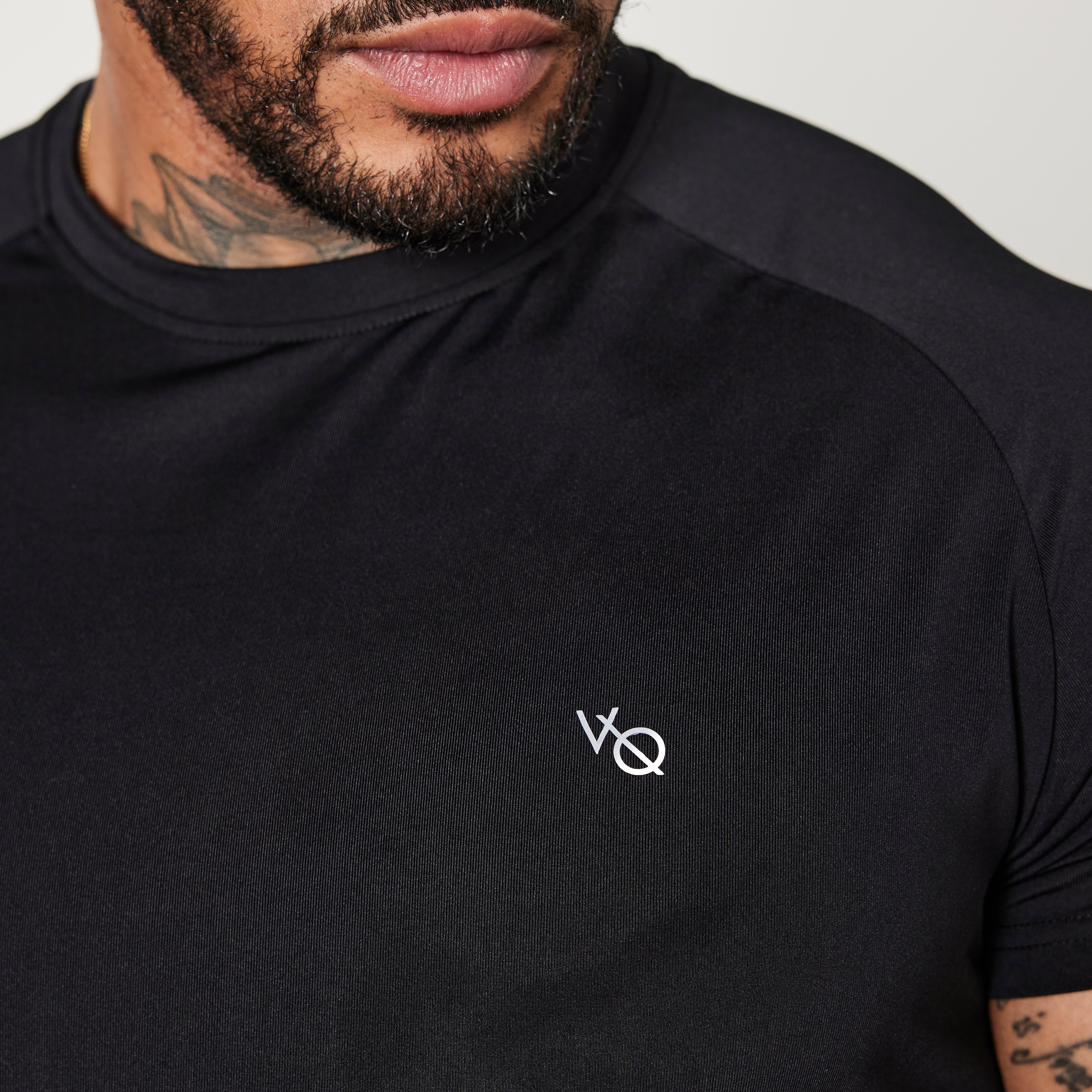Vanquish Essential Black Reflective Performance Short Sleeve T Shirt